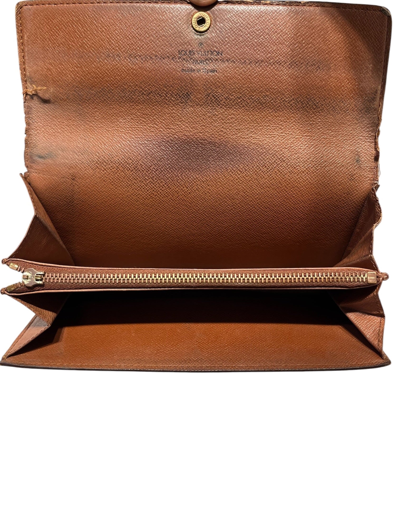 LOUIS VUITTON/Long Wallet/Monogram/Leather/BRW/L's/ view 3