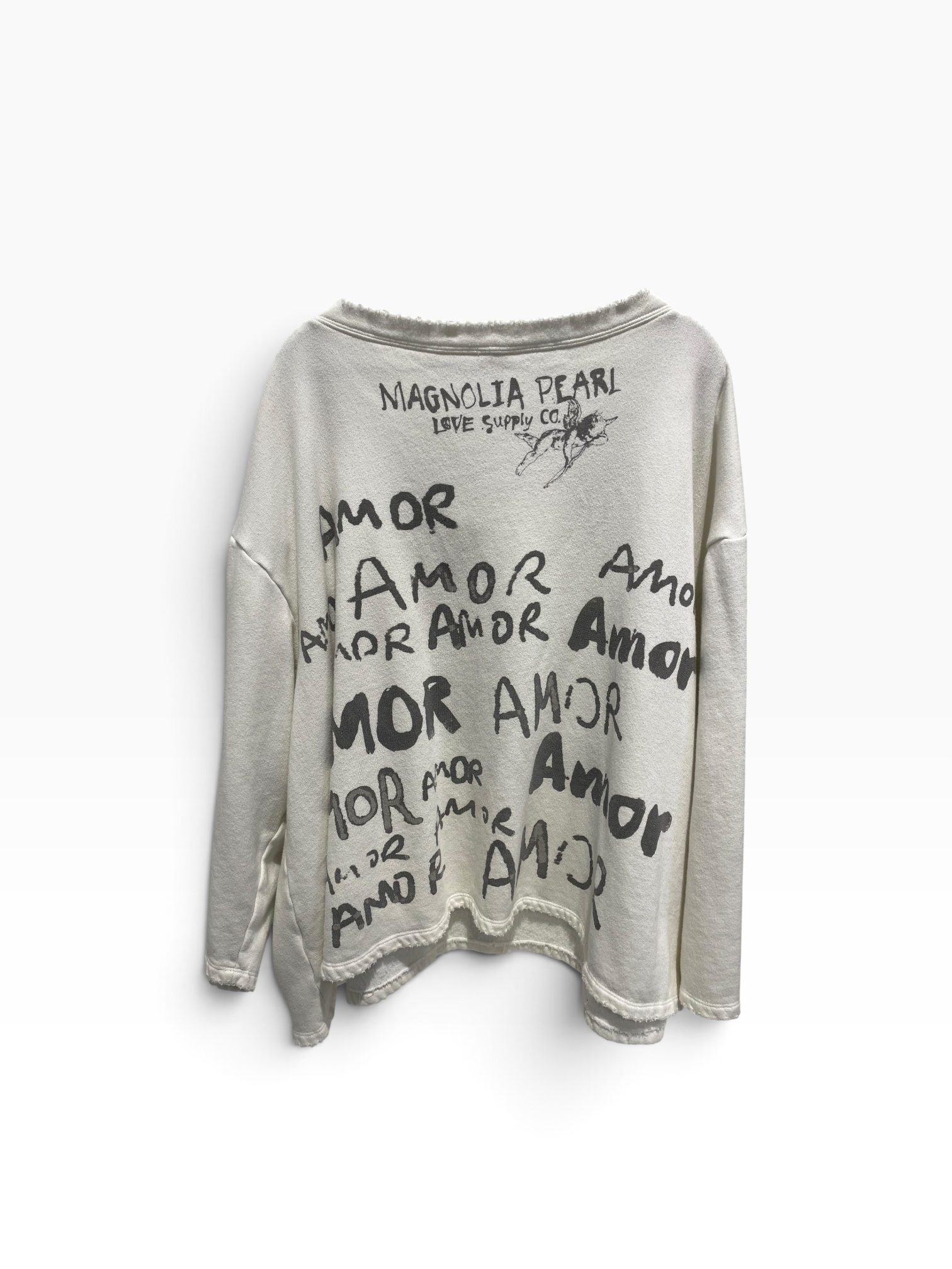 Magnolia Pearl/Sweatshirt/All Over Print/Cotton/WHT/LOVE AMOR Crewneck view 2