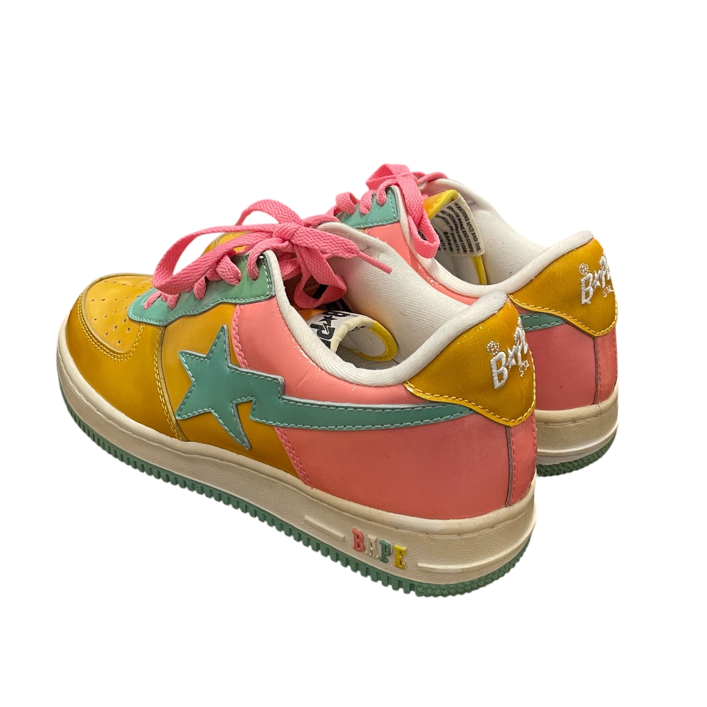 BAPE STA!/Low-Sneakers/US 8/MLT/GLITTER ORN/MINT/PINK view 2