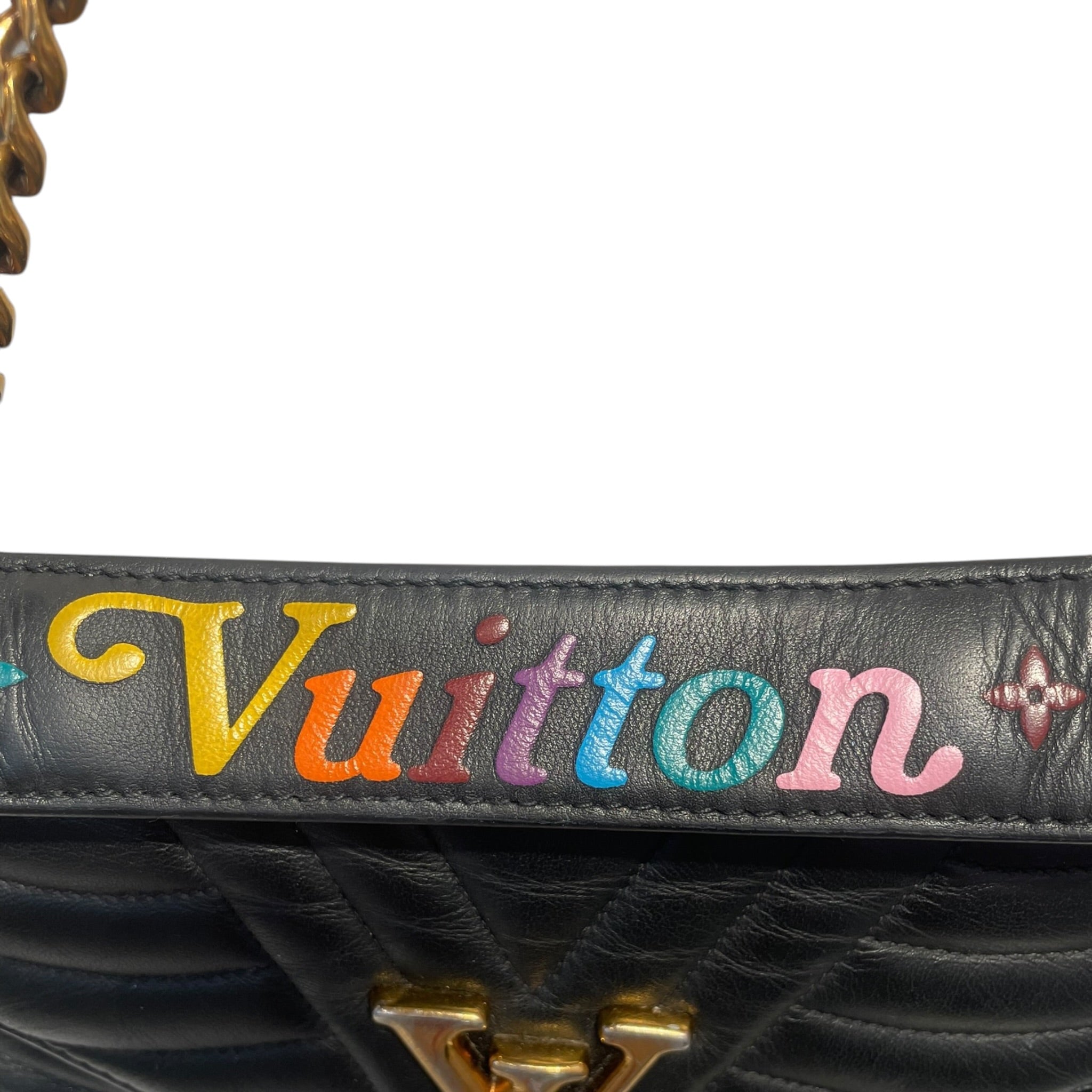 LOUIS VUITTON/Cross Body Bag/Leather/BLK/new wave bag view 6