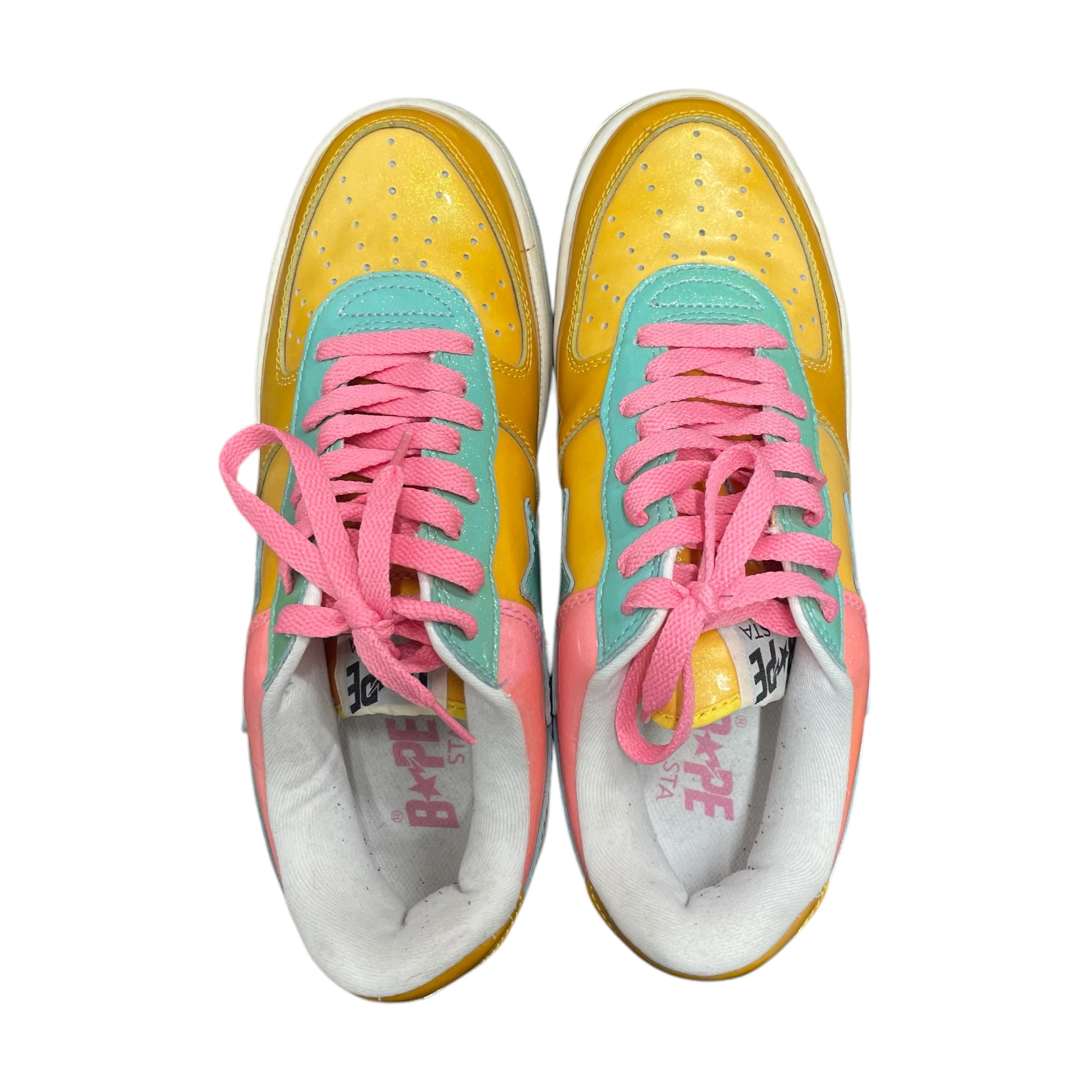 BAPE STA!/Low-Sneakers/US 8/MLT/GLITTER ORN/MINT/PINK view 3