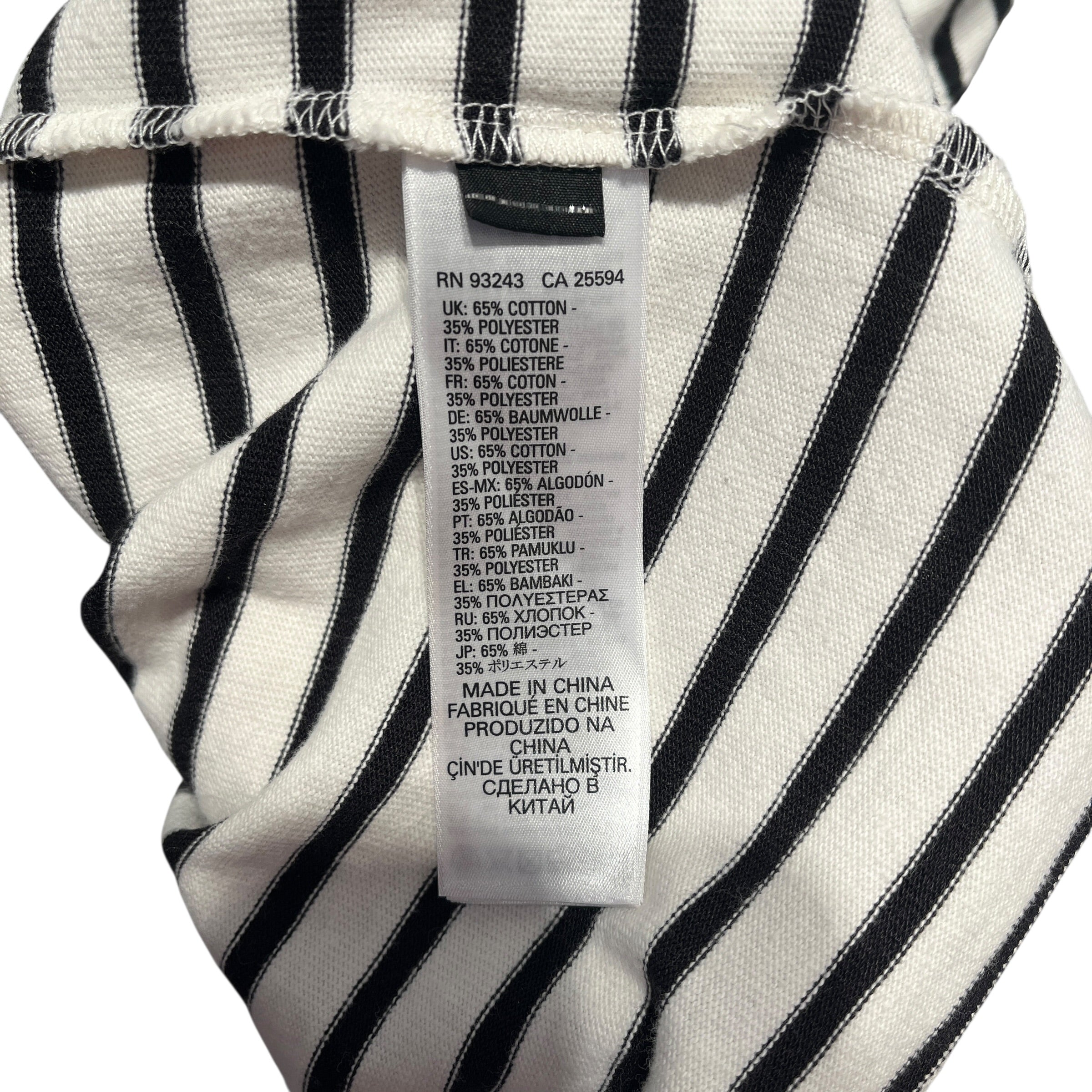 DIESEL/LS T-Shirt/XXL/Cotton/WHT/Stripe/BLACK DIESEL THE ONLY ON BACK view 5
