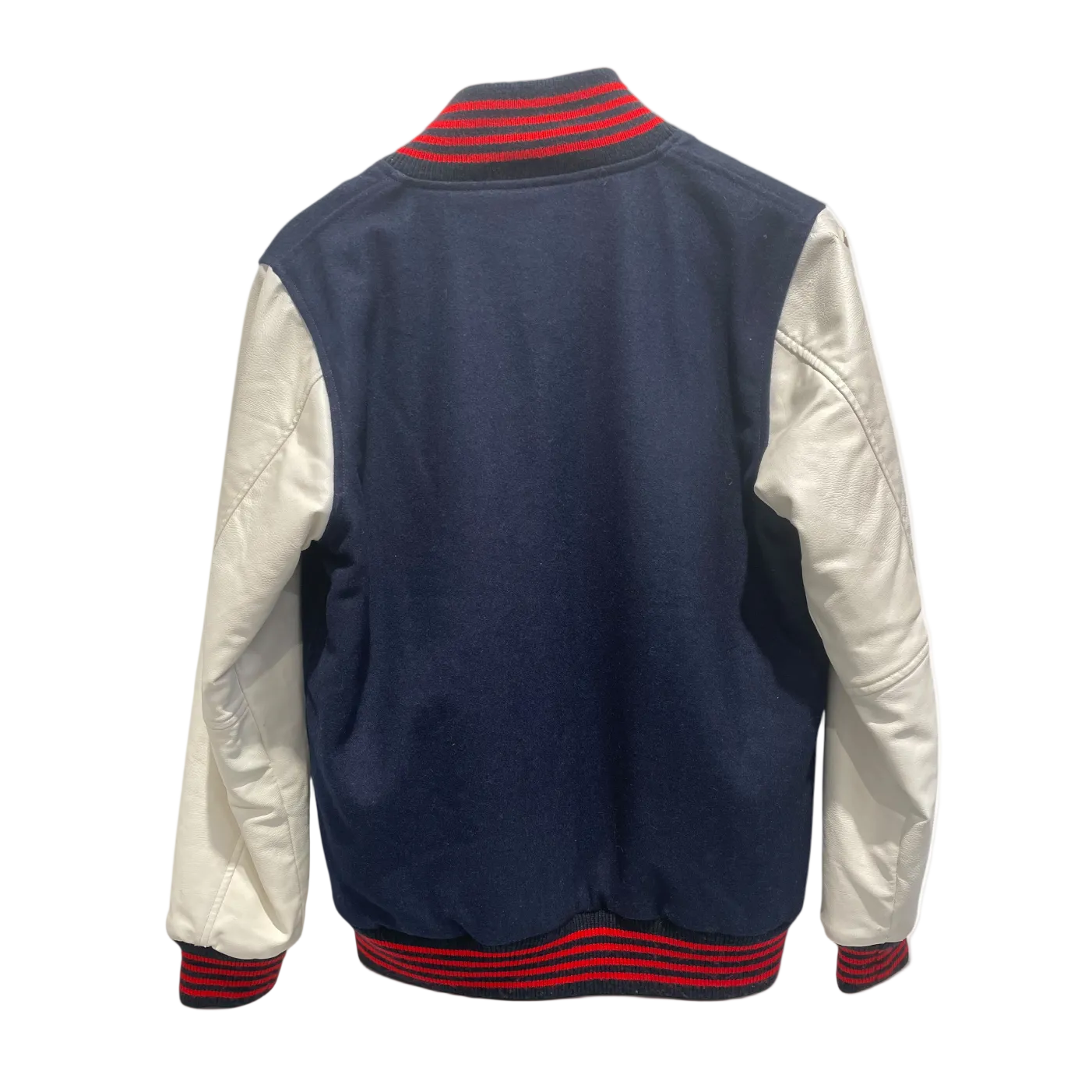 STUSSY/Jacket/S/Wool/NVY/World Tour varsity White Slev view 2