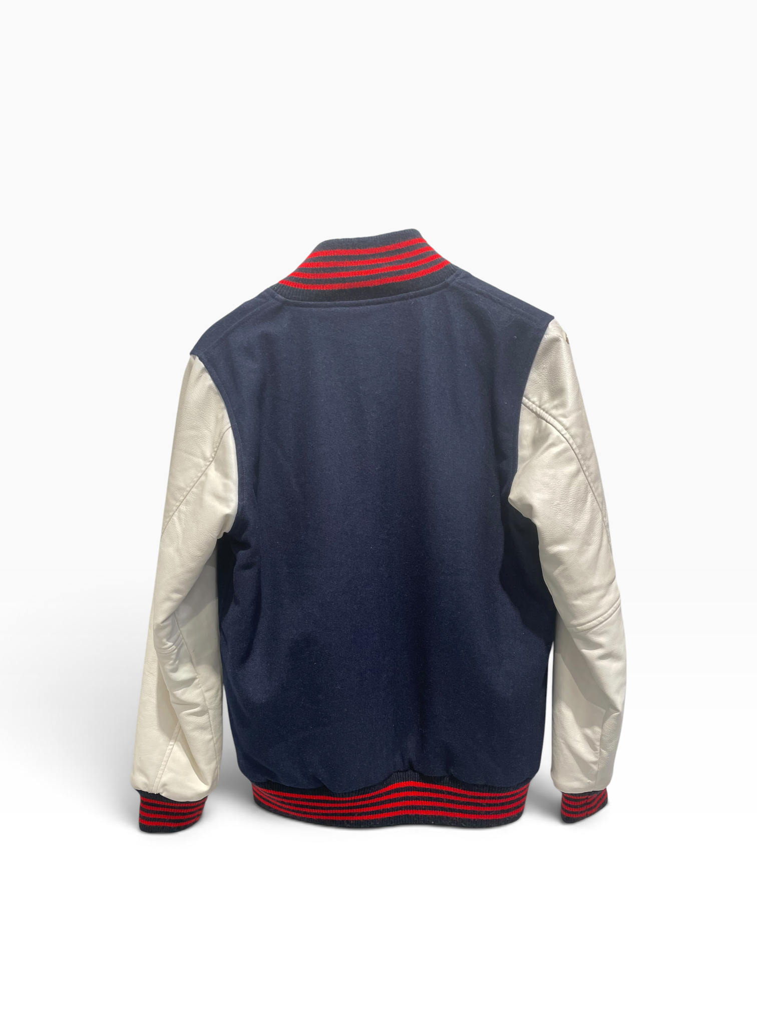 STUSSY/Jacket/S/Wool/NVY/World Tour varsity White Slev view 2