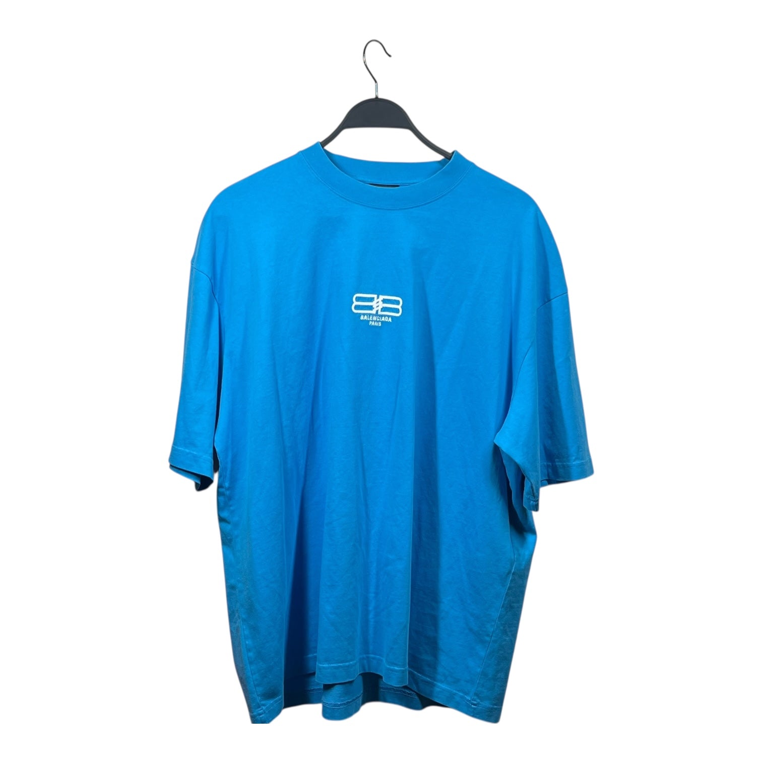 BALENCIAGA/T-Shirt/XL/Cotton/BLU/DOUBLE B EMBROIDERED LOGO view 1