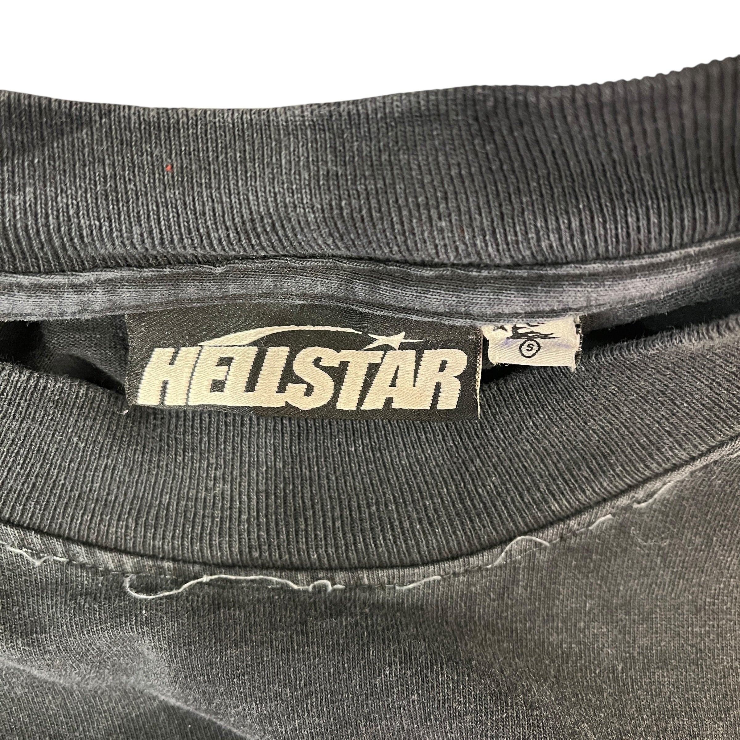 HELLSTAR/LS T-Shirt/S/Cotton/GRY/Graphic/DARK GRAY BLUE GRAPHIC ON LS view 3
