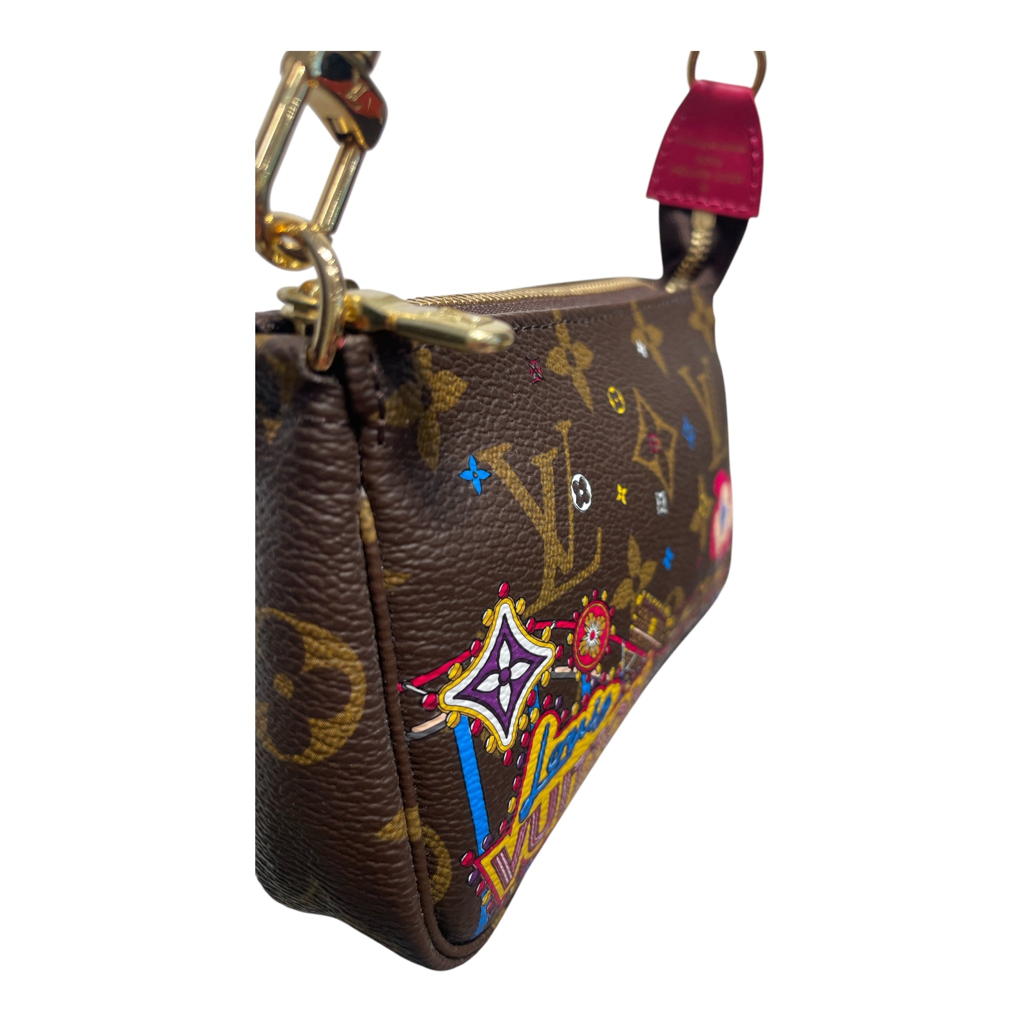 LOUIS VUITTON/Hand Bag/Graphic/Leather/BRW/Christmas Rollercoast Pochette view 5