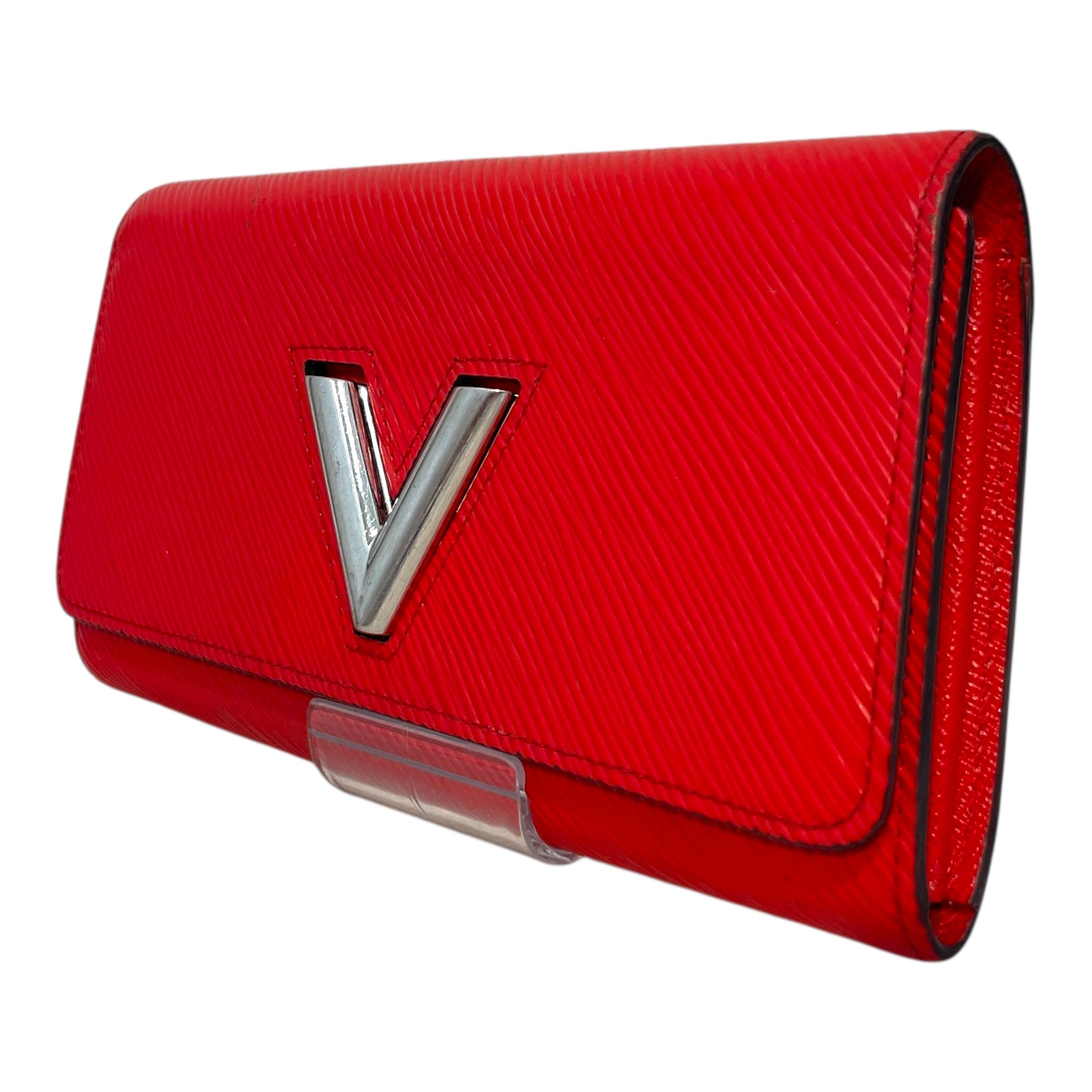 LOUIS VUITTON/Bifold Wallet/Leather/RED/Twist logog view 1