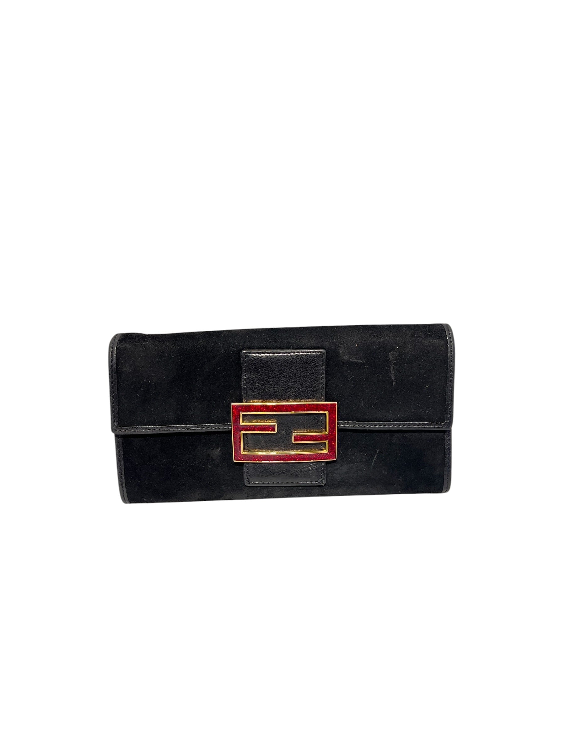 FENDI/Long Wallet/Leather/BLK/L's/GLITTER LOGO CLOSURE view 1