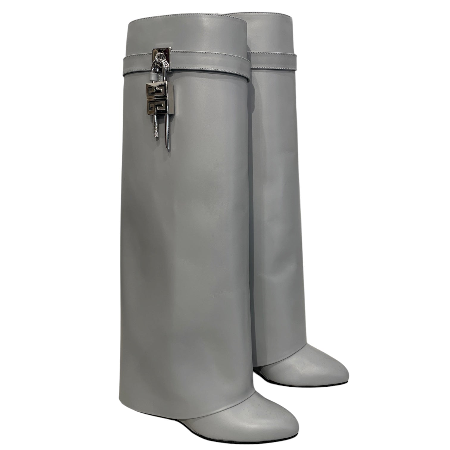 GIVENCHY/Heels/US 7.5/Leather/GRY/SHARKBOOTS view 1