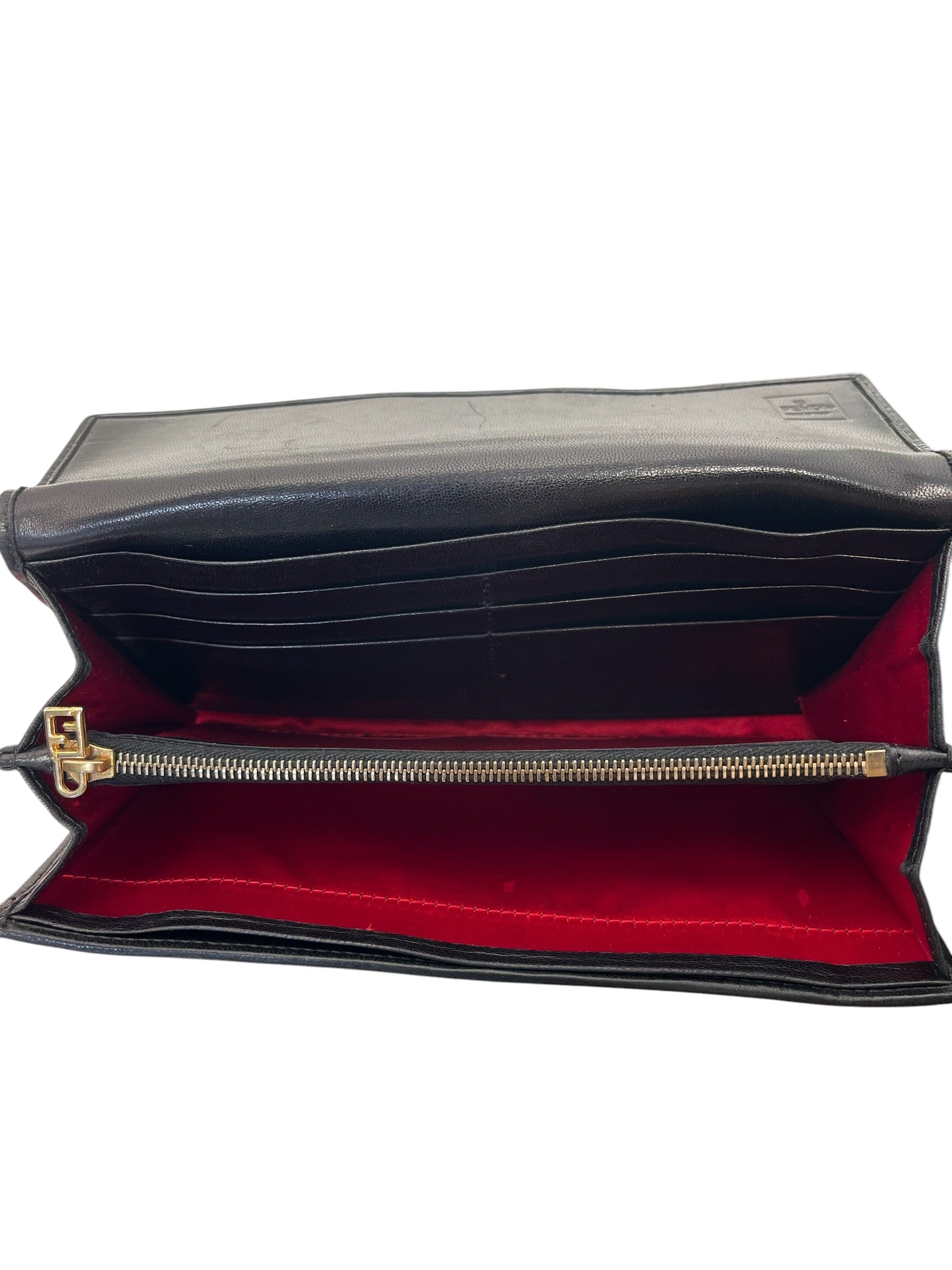 FENDI/Long Wallet/Leather/BLK/L's/GLITTER LOGO CLOSURE view 3