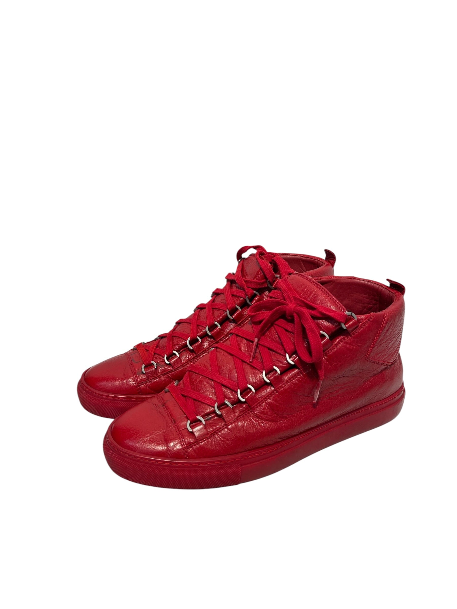 BALENCIAGA/Hi-Sneakers/US 9/Leather/RED/ARENA HIGH TOP view 1