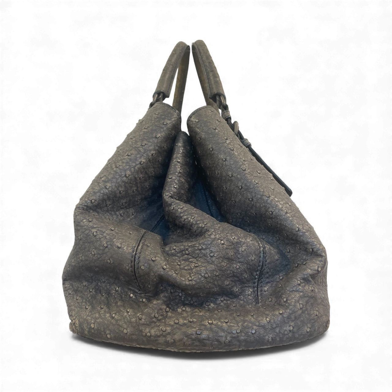 BOTTEGA VENETA/Tote Bag/Leather/BLK/roma tote/ostrich leather view 3