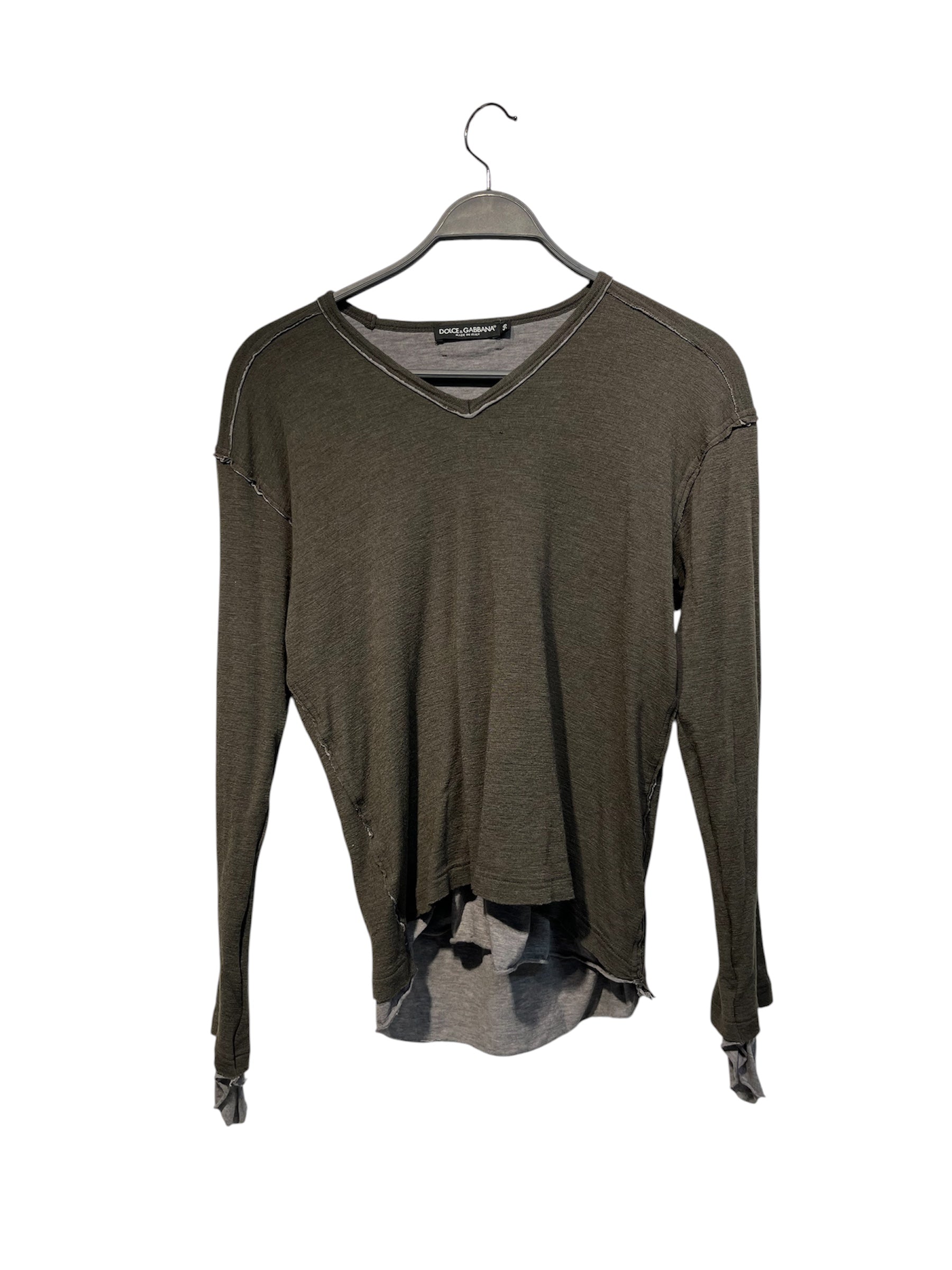 DOLCE&GABBANA/LS T-Shirt/50/Wool/GRY/double layer view 1