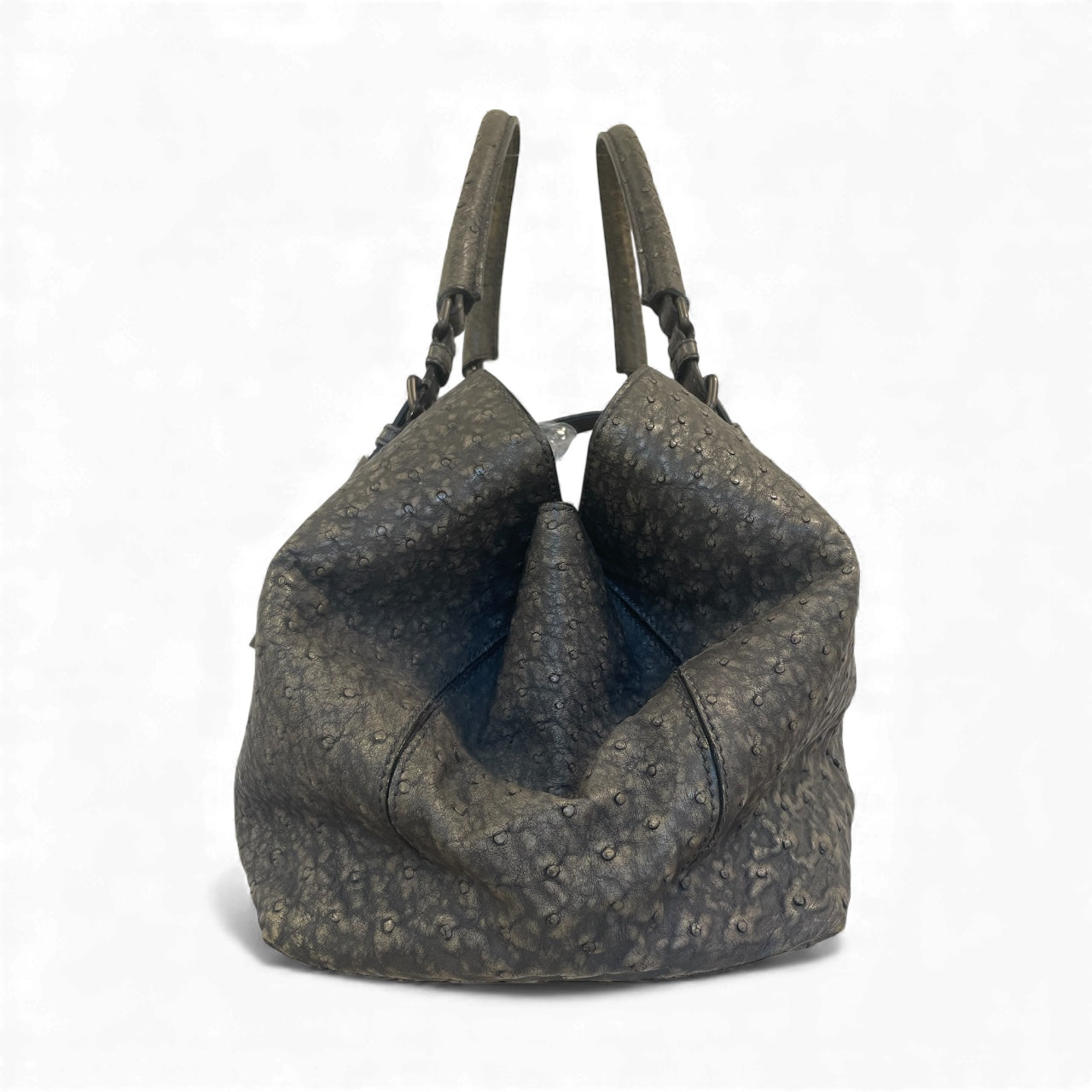 BOTTEGA VENETA/Tote Bag/Leather/BLK/roma tote/ostrich leather view 4