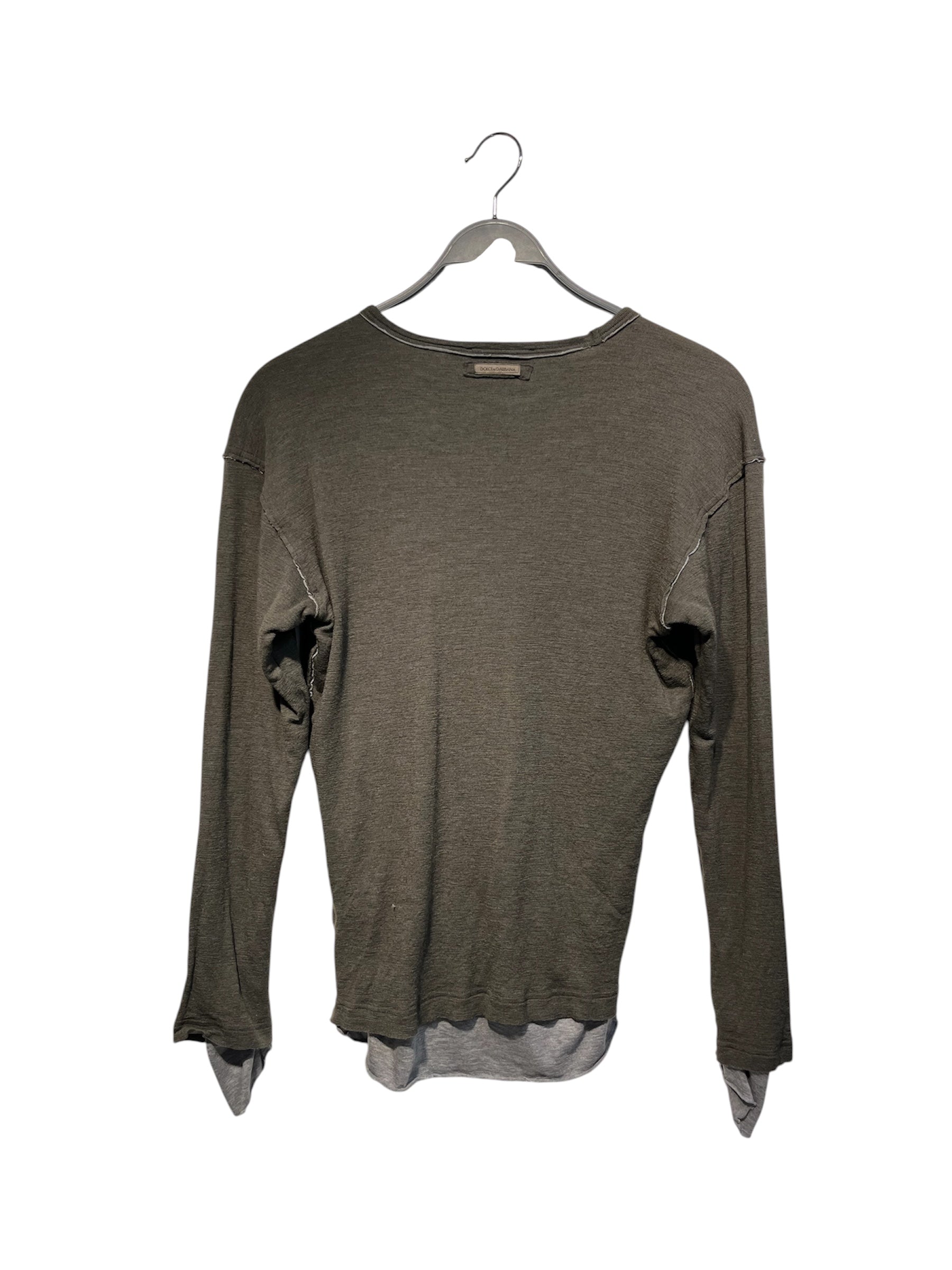 DOLCE&GABBANA/LS T-Shirt/50/Wool/GRY/double layer view 2