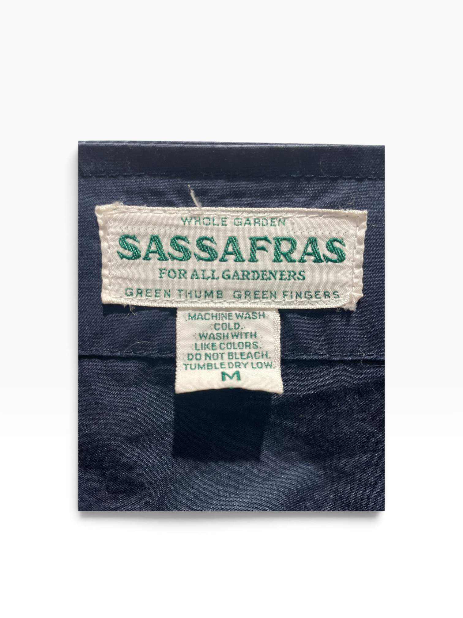 SASSAFRAS/Jacket/S/Cotton/NVY/Colarless double chest pocket view 3