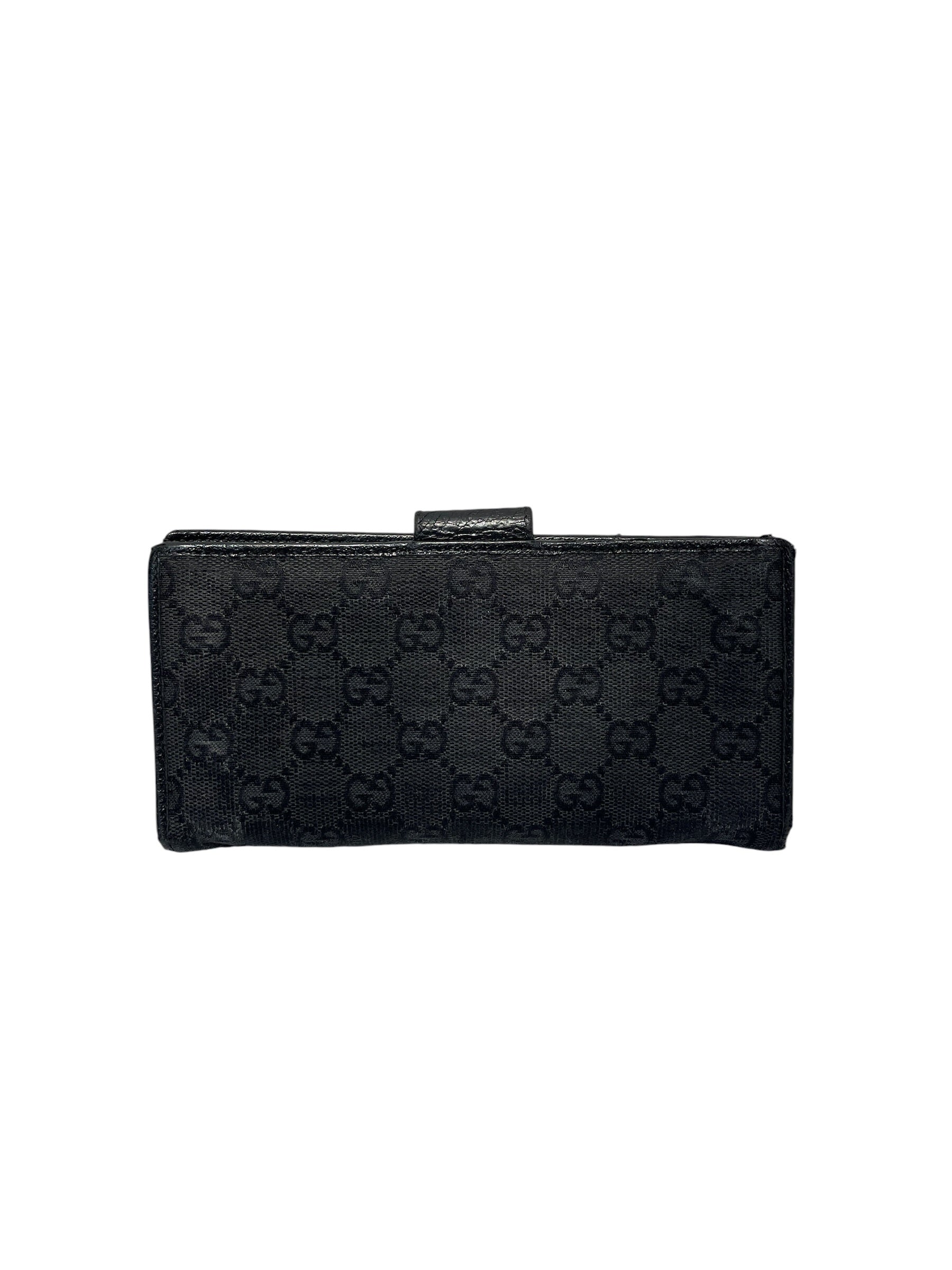GUCCI/Wallet/Monogram/Leather/BLK/L's/SILVER LONG CLOSURE view 2