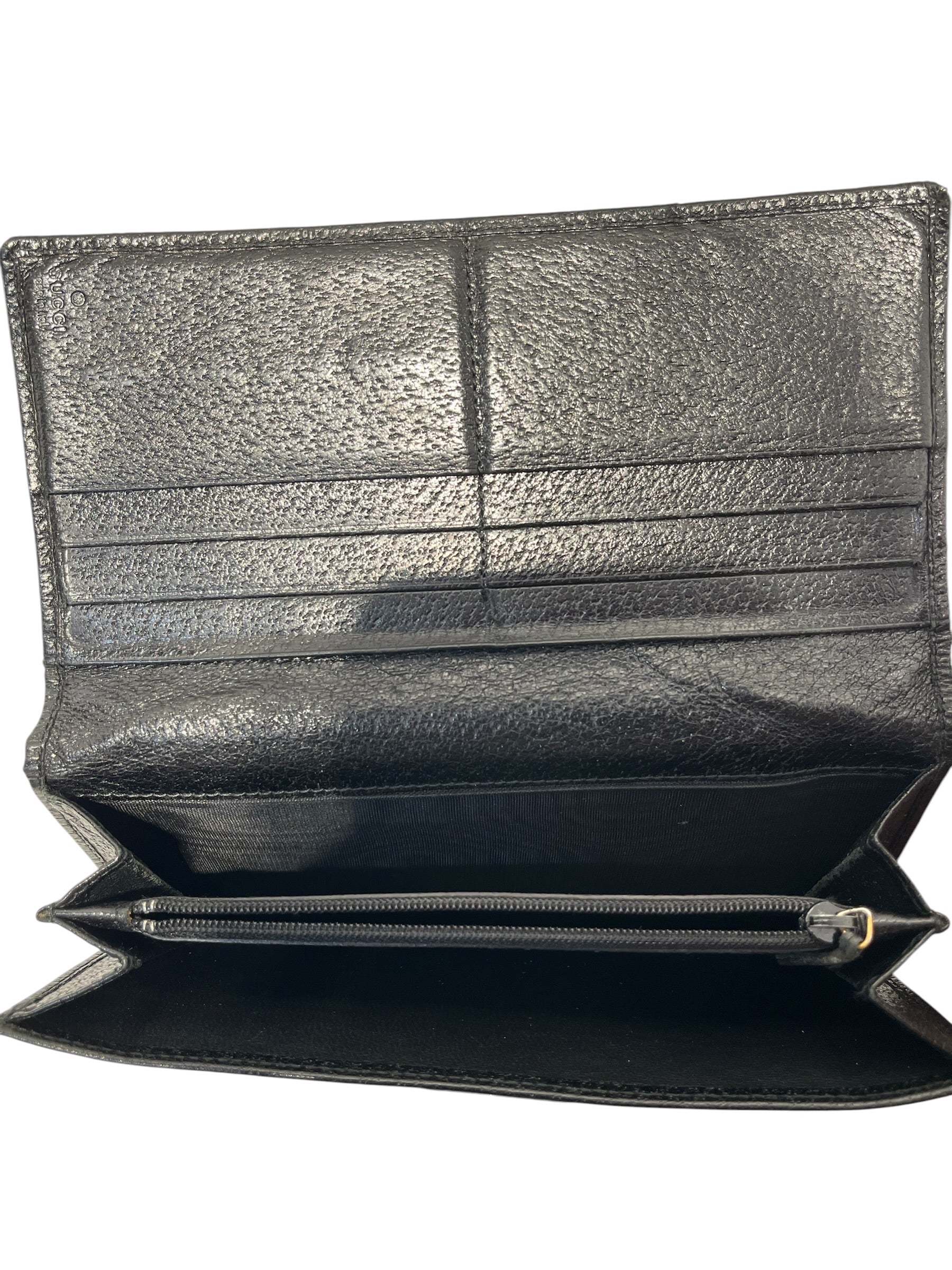 GUCCI/Wallet/Monogram/Leather/BLK/L's/SILVER LONG CLOSURE view 3