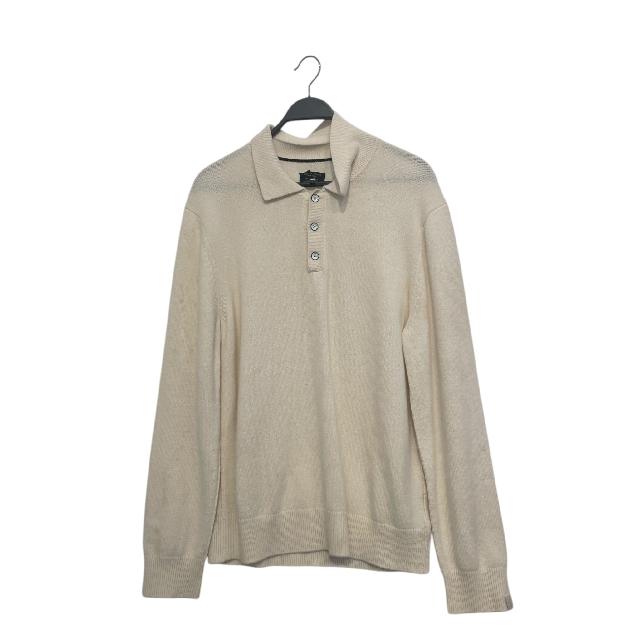 rag & bone/Sweater/XL/Cashmere/CRM/quarter button up collar view 1