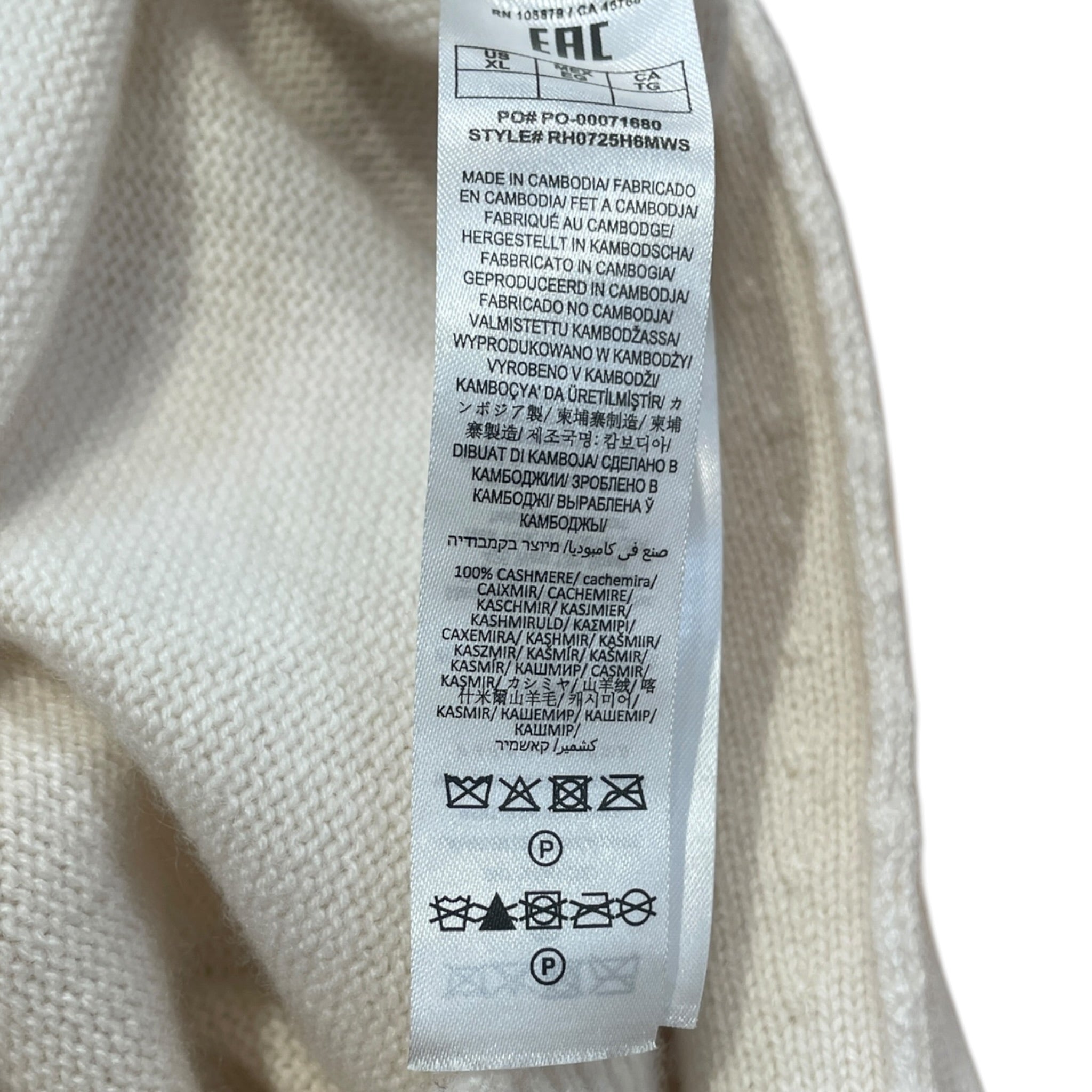 rag & bone/Sweater/XL/Cashmere/CRM/quarter button up collar view 4