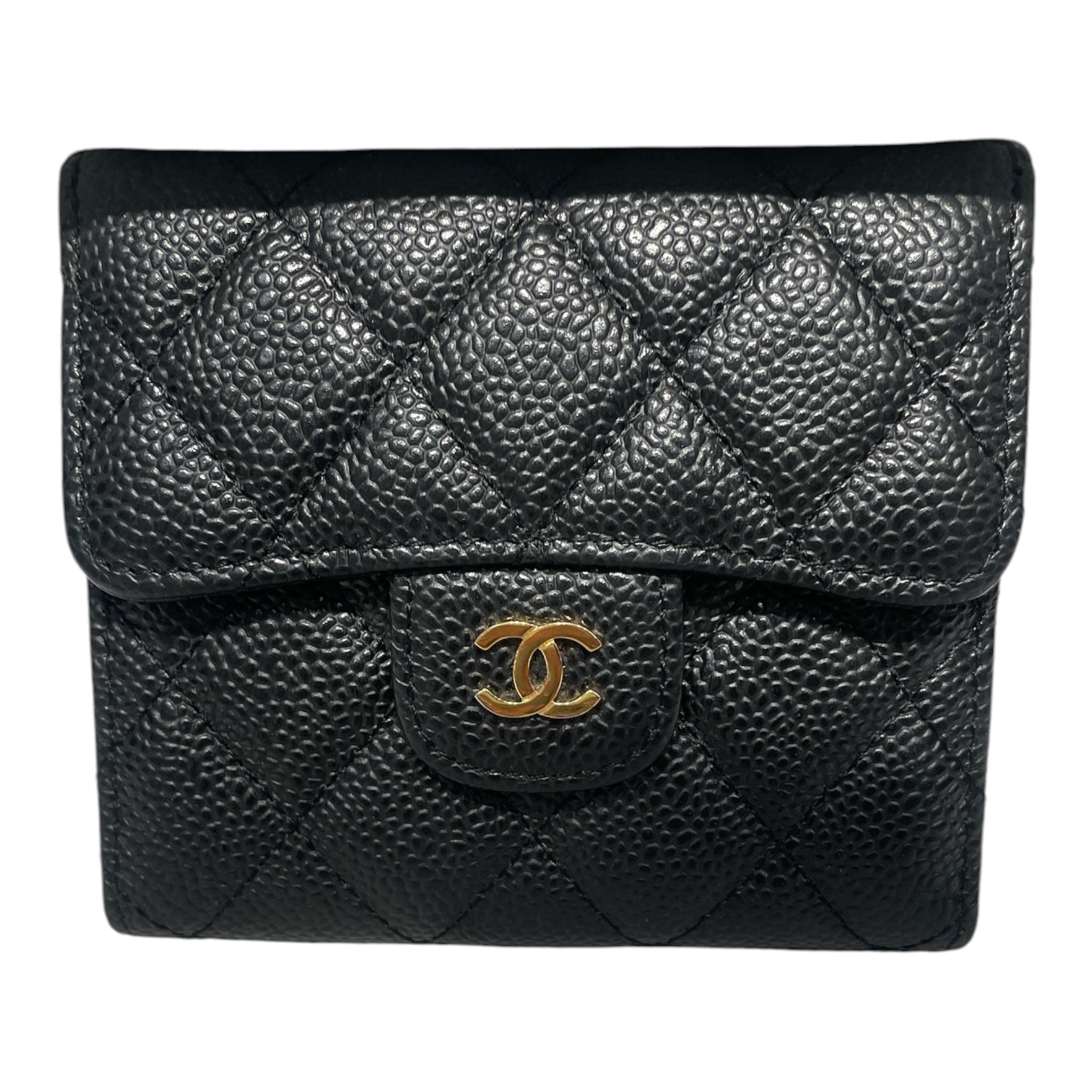 CHANEL/Bifold Wallet/Leather/BLK/Quilted Compact Flap E5G82K3K view 1