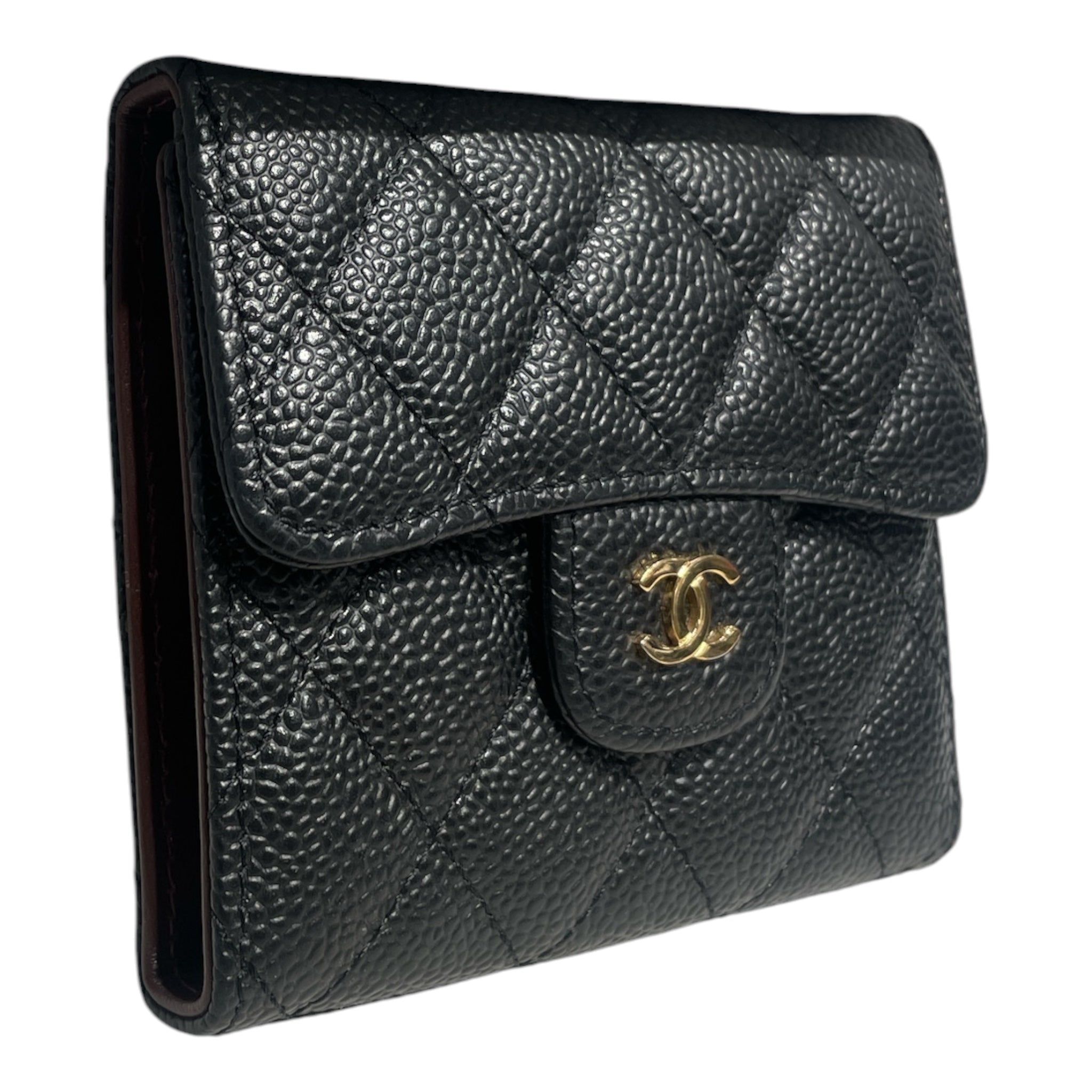 CHANEL/Bifold Wallet/Leather/BLK/Quilted Compact Flap E5G82K3K view 3