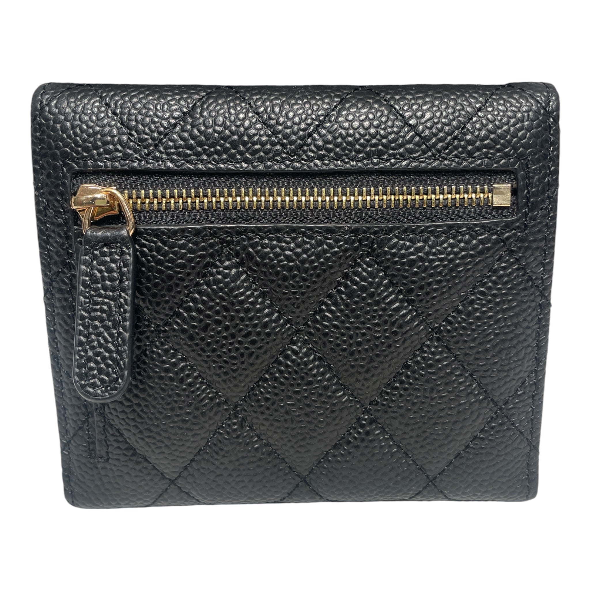 CHANEL/Bifold Wallet/Leather/BLK/Quilted Compact Flap E5G82K3K view 2