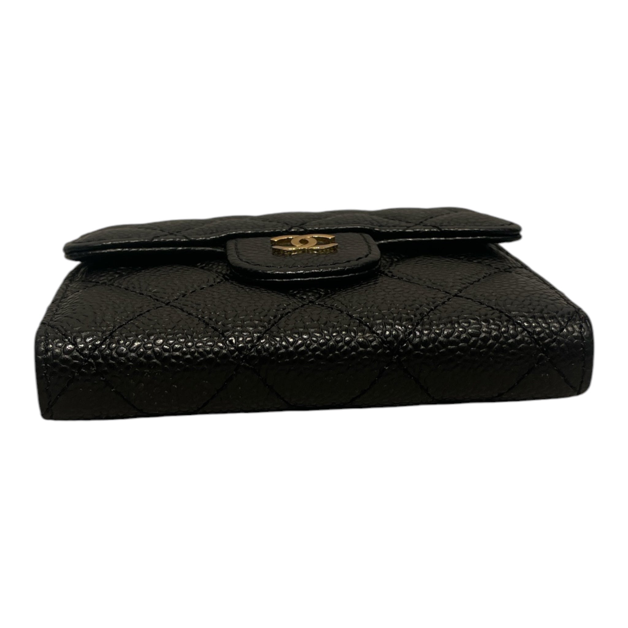 CHANEL/Bifold Wallet/Leather/BLK/Quilted Compact Flap E5G82K3K view 4
