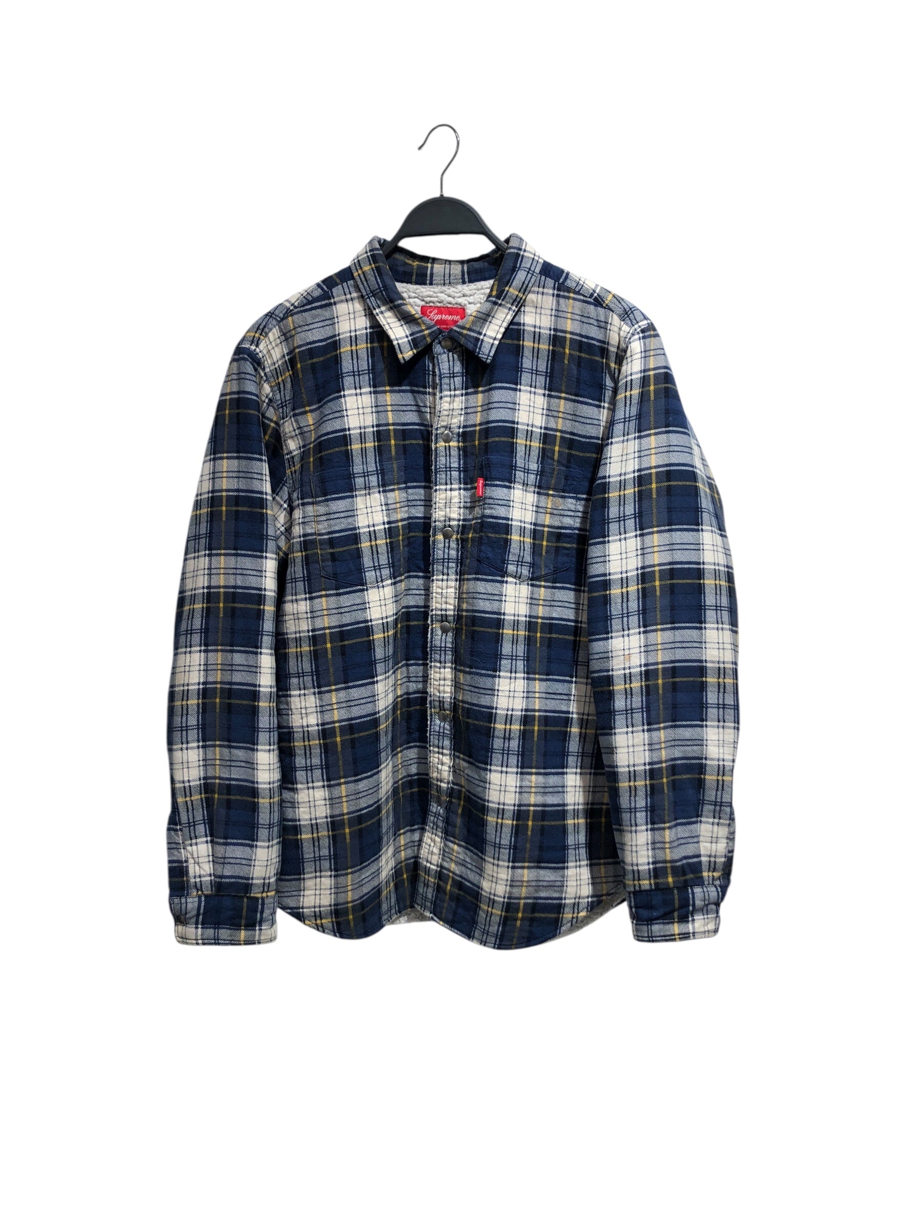 Supreme/Flannel Shirt/L/Cotton/BLU/Plaid/ view 1