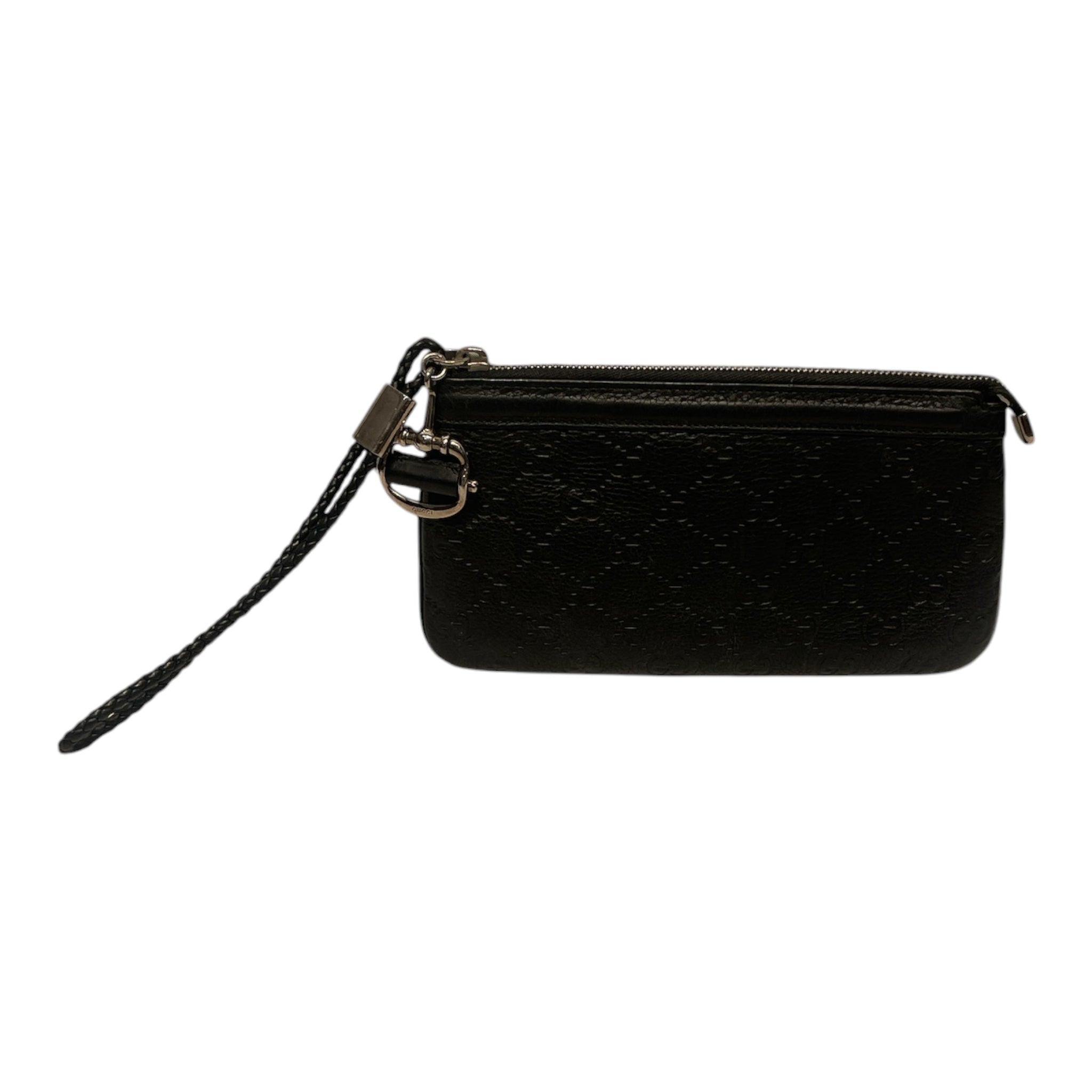 GUCCI/Wallet/Monogram/Leather/BLK/GUCCISSIMA HORSEBIT WRISTLET view 1