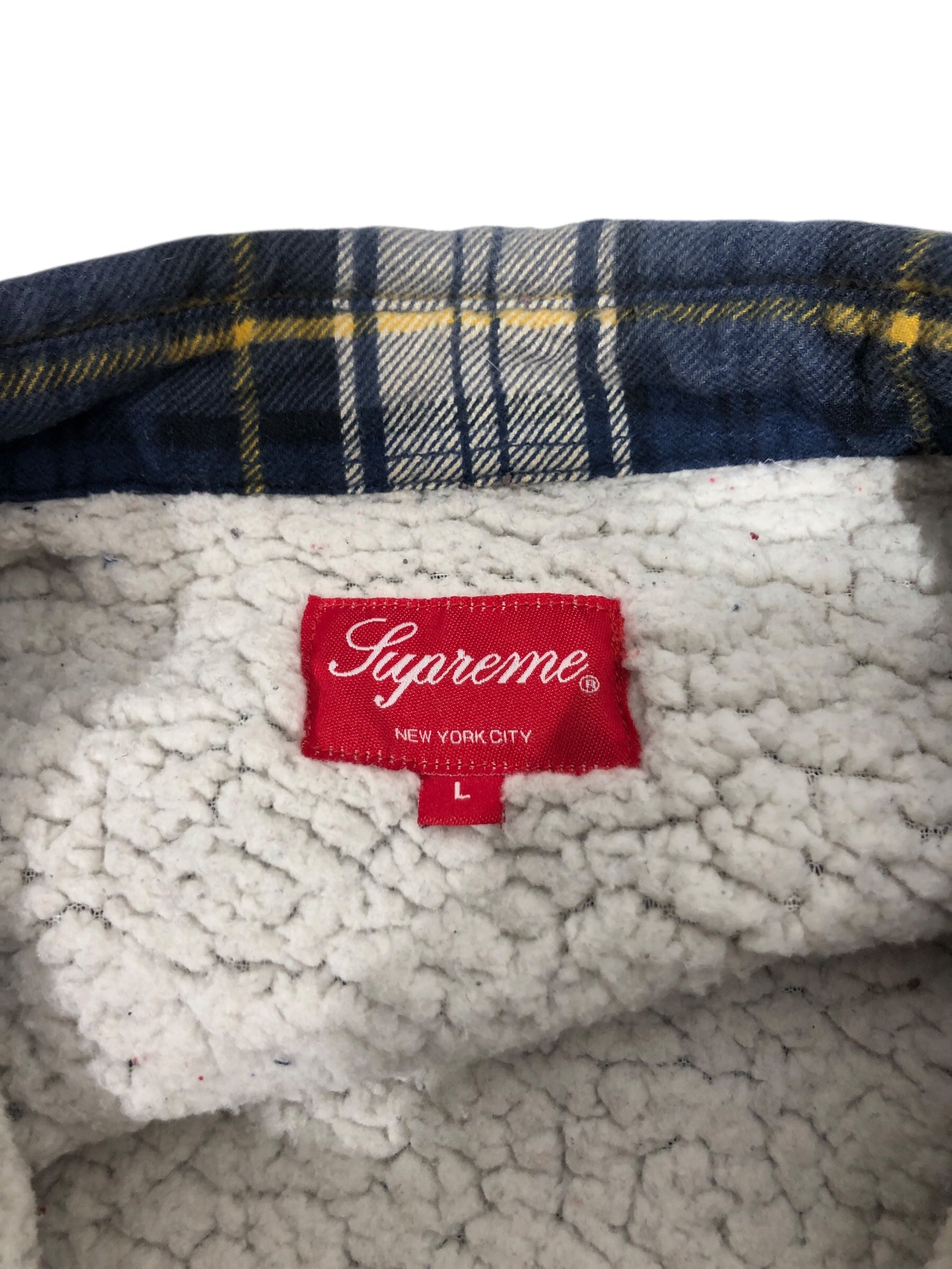 Supreme/Flannel Shirt/L/Cotton/BLU/Plaid/ view 3