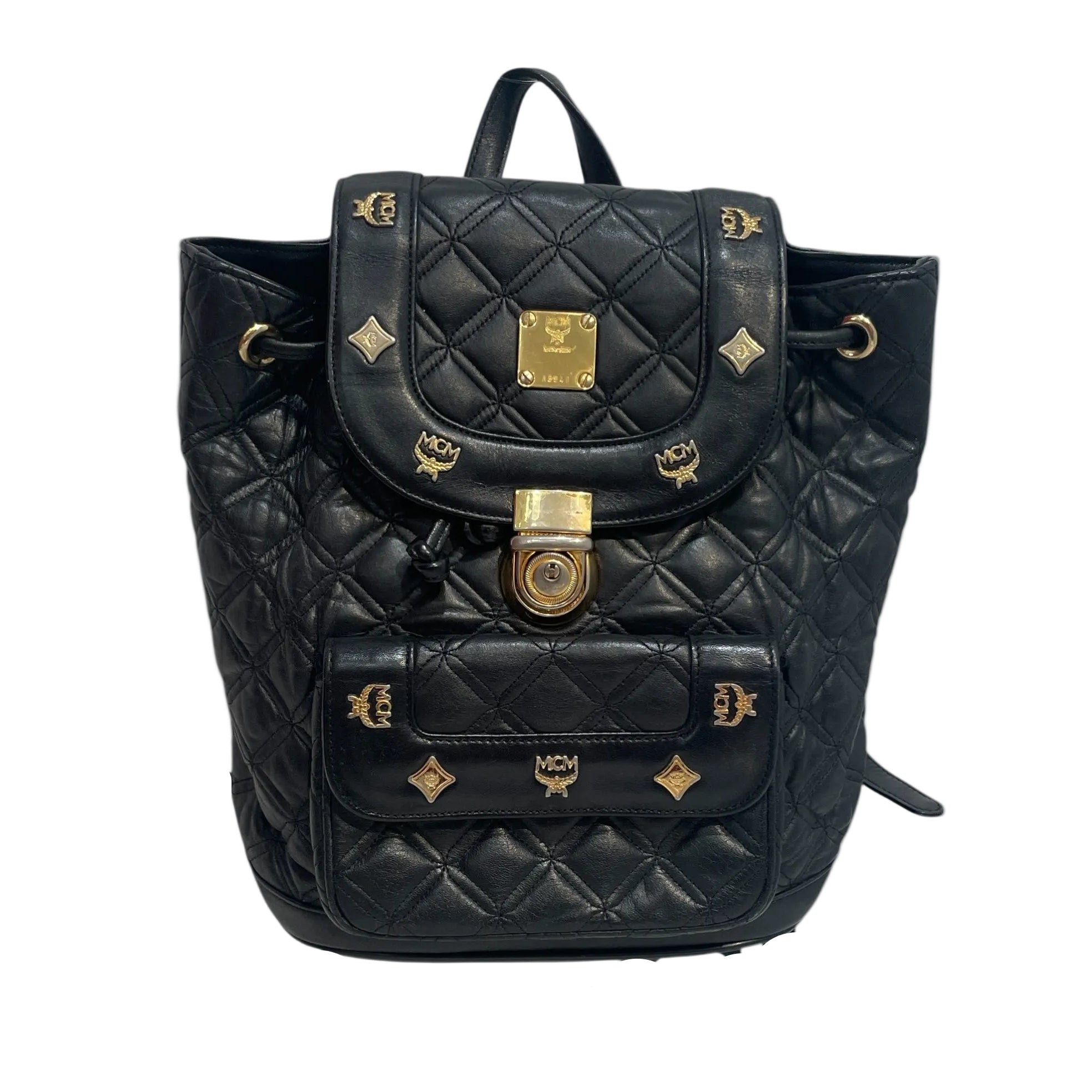 MCM/Backpack/Leather/BLK/Munchen Vintage Quilted Bag view 1