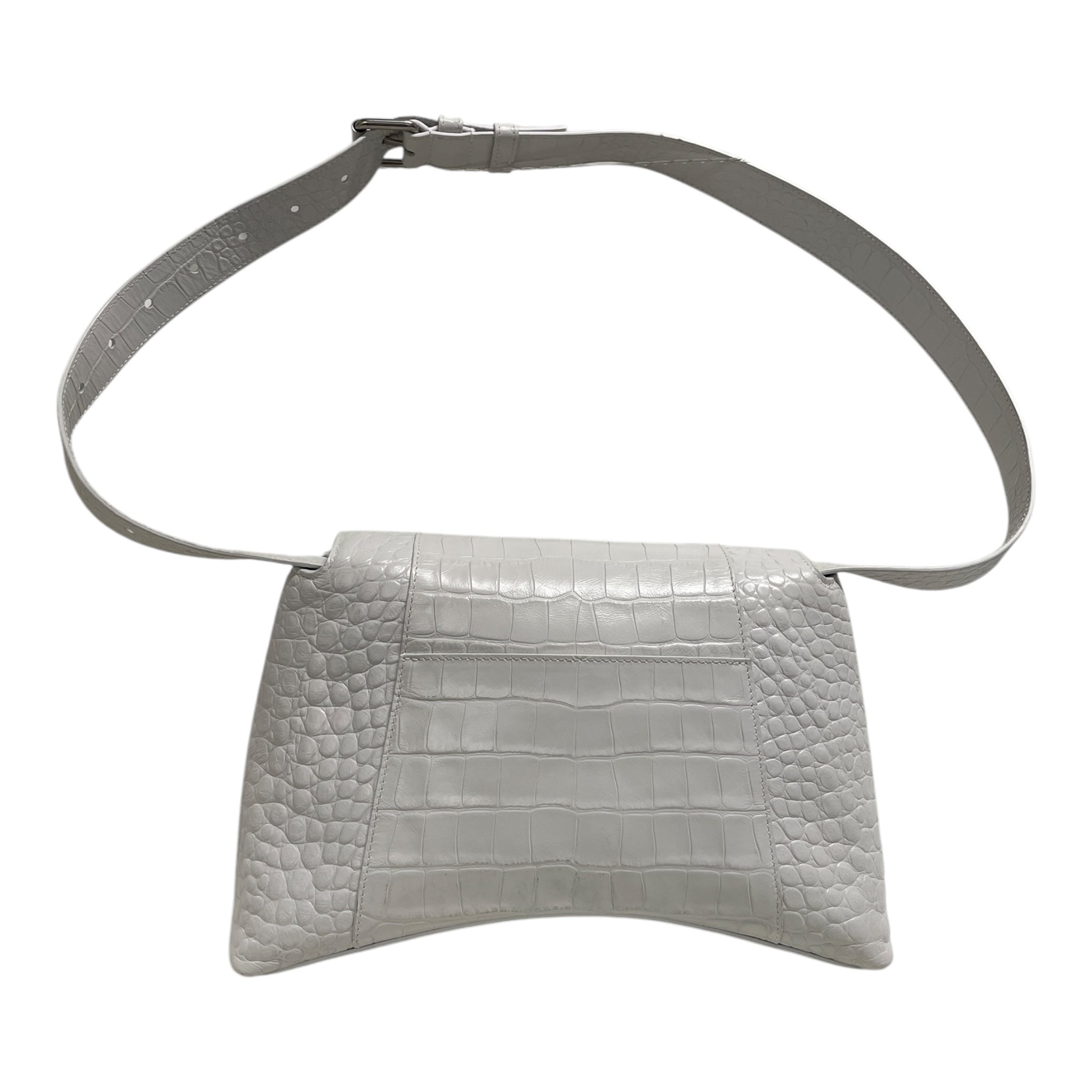 BALENCIAGA/Hand Bag/Leather/WHT/downtown croc leathr view 2