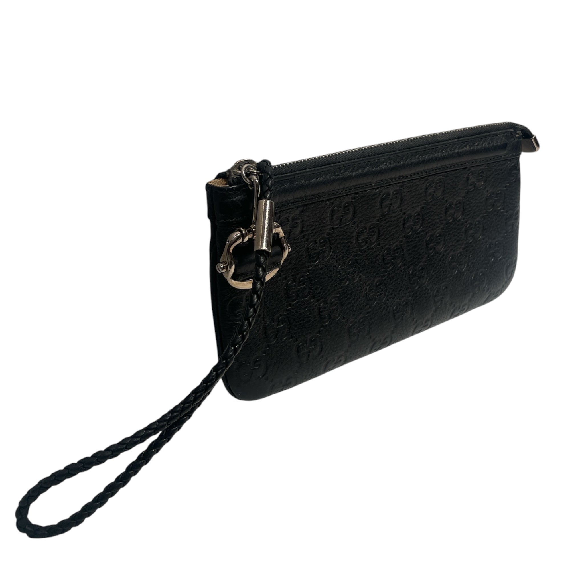 GUCCI/Wallet/Monogram/Leather/BLK/GUCCISSIMA HORSEBIT WRISTLET view 5