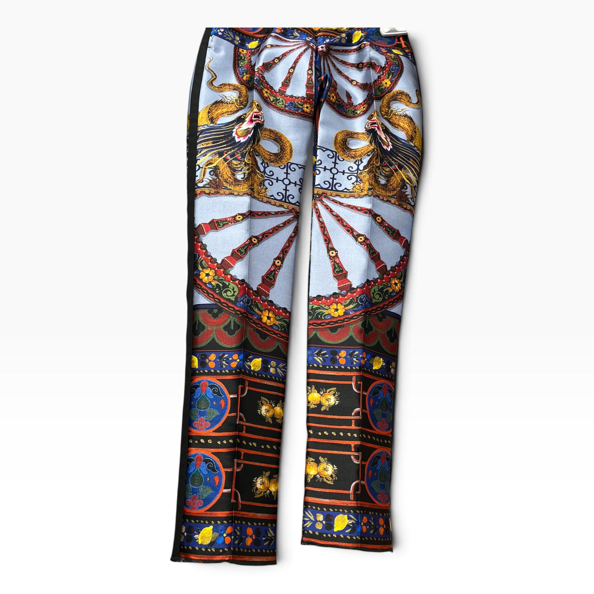 DOLCE&GABBANA/Bottoms/48/All Over Print/Silk/BLU/D&G SICILIAN PRINT SILK PANTS view 1