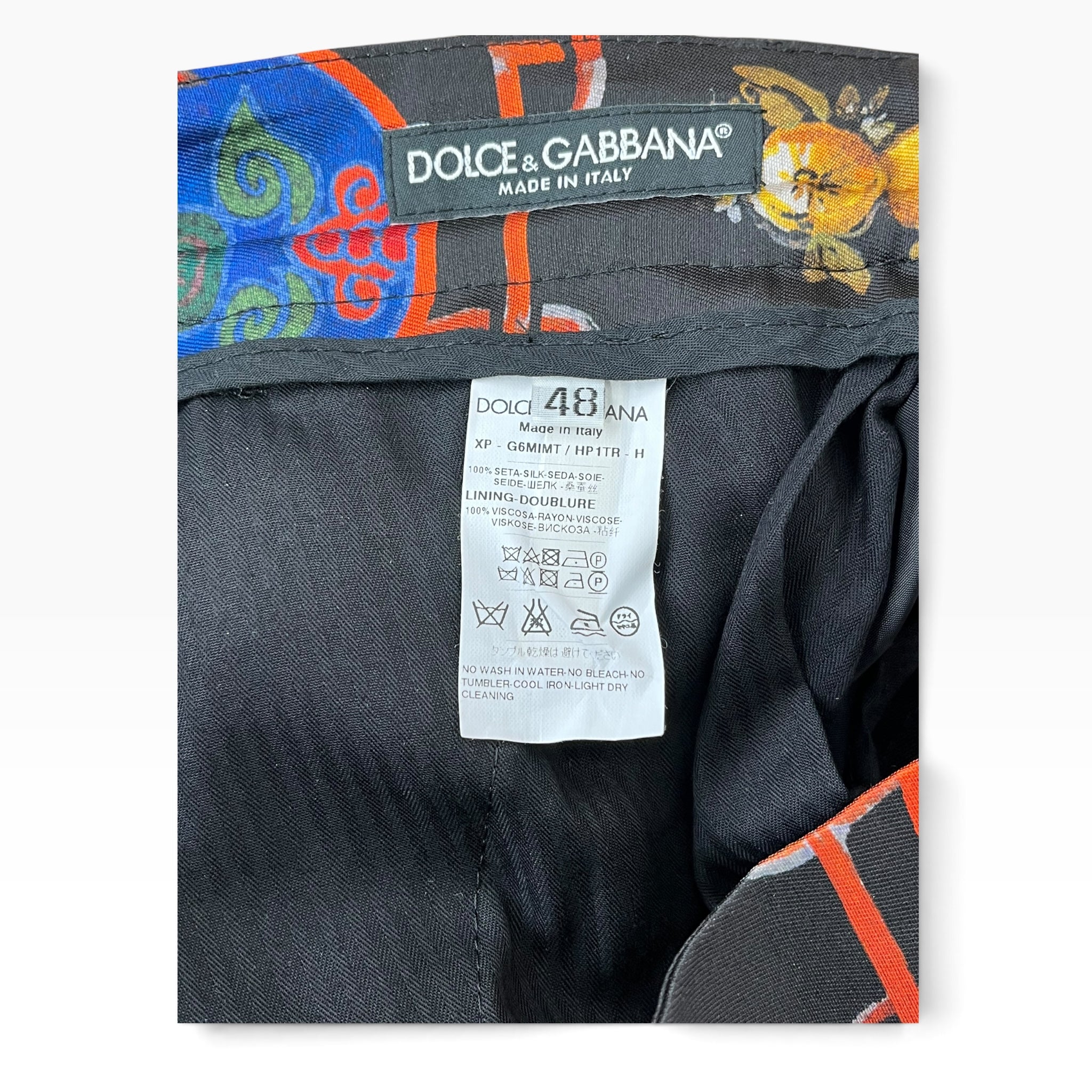 DOLCE&GABBANA/Bottoms/48/All Over Print/Silk/BLU/D&G SICILIAN PRINT SILK PANTS view 3