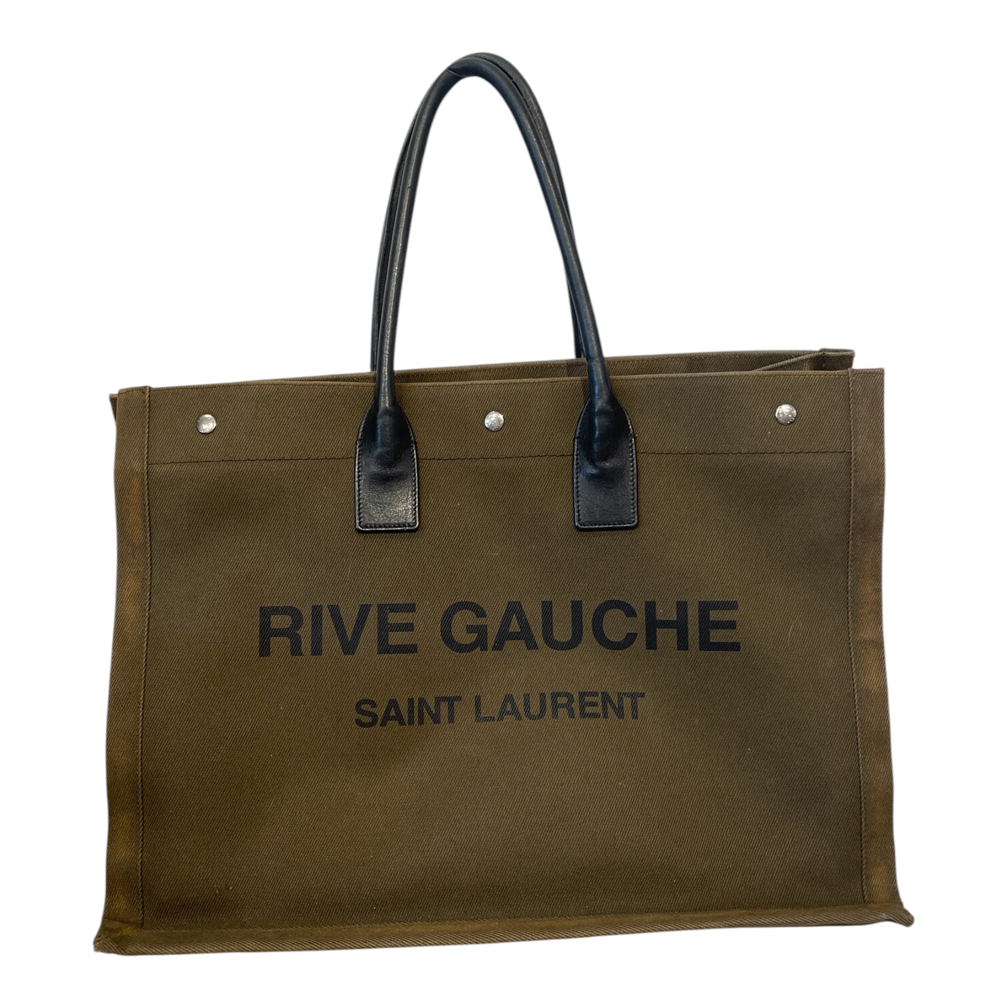 SAINT LAURENT/Tote Bag/Cotton/GRN/RIVE GAUCHE CANVAS TOTE view 1