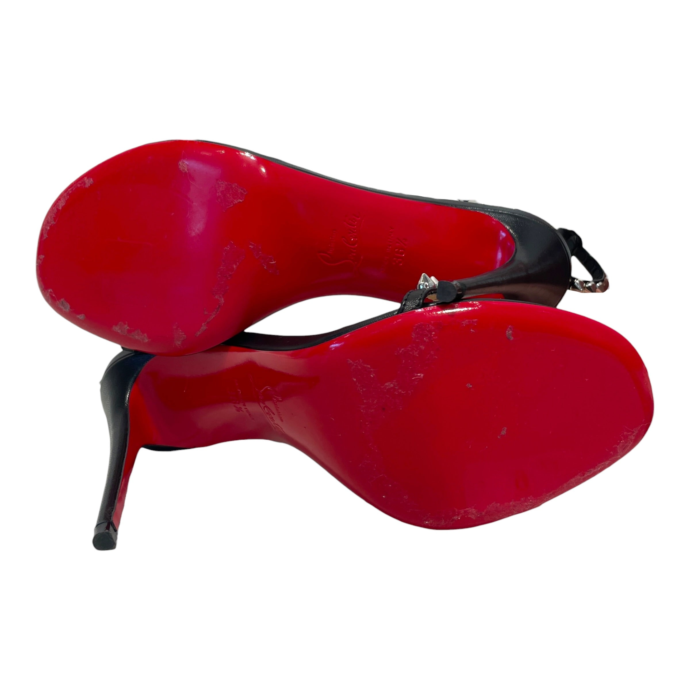 Christian Louboutin/Heels/EU 36.5/Leather/BLK/Spike Accent Leather Heals view 5