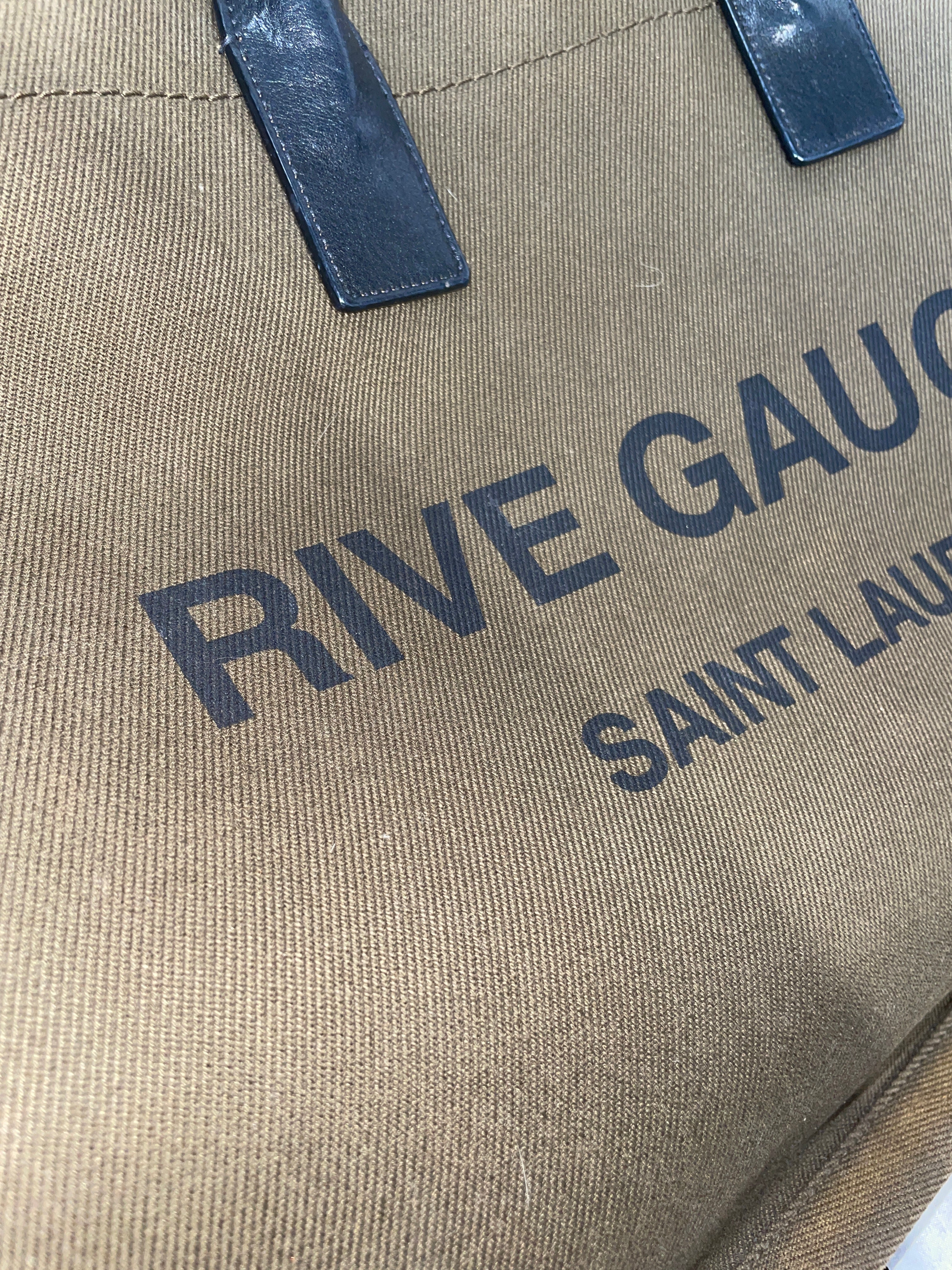 SAINT LAURENT/Tote Bag/Cotton/GRN/RIVE GAUCHE CANVAS TOTE view 6