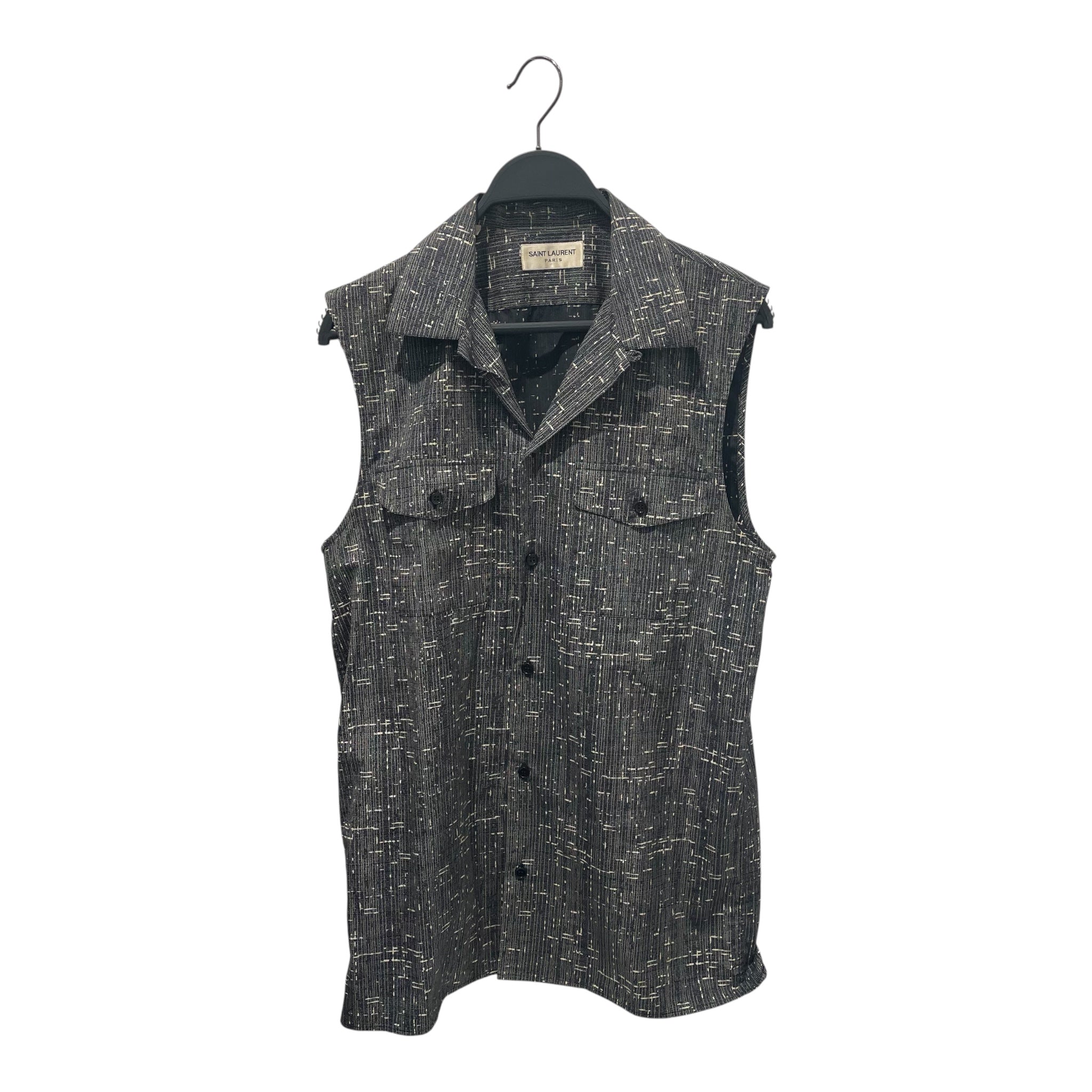 SAINT LAURENT/Vest/36/Cotton/BLK/2013 DOUBLE POCKET view 1