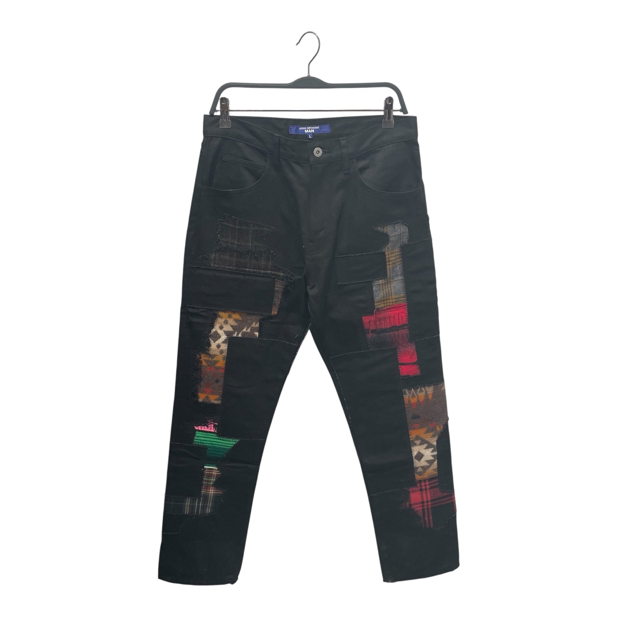 JUNYA WATANABE COMME des GARCONS MAN/Straight Pants/L/Cotton/BLK/All Over Print/PATCHWORK view 2