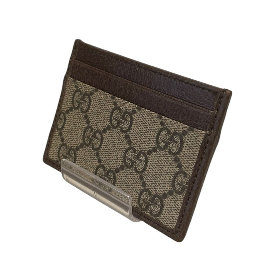 GUCCI/Wallet/Monogram/BRW/coated canvas cardholder view 2