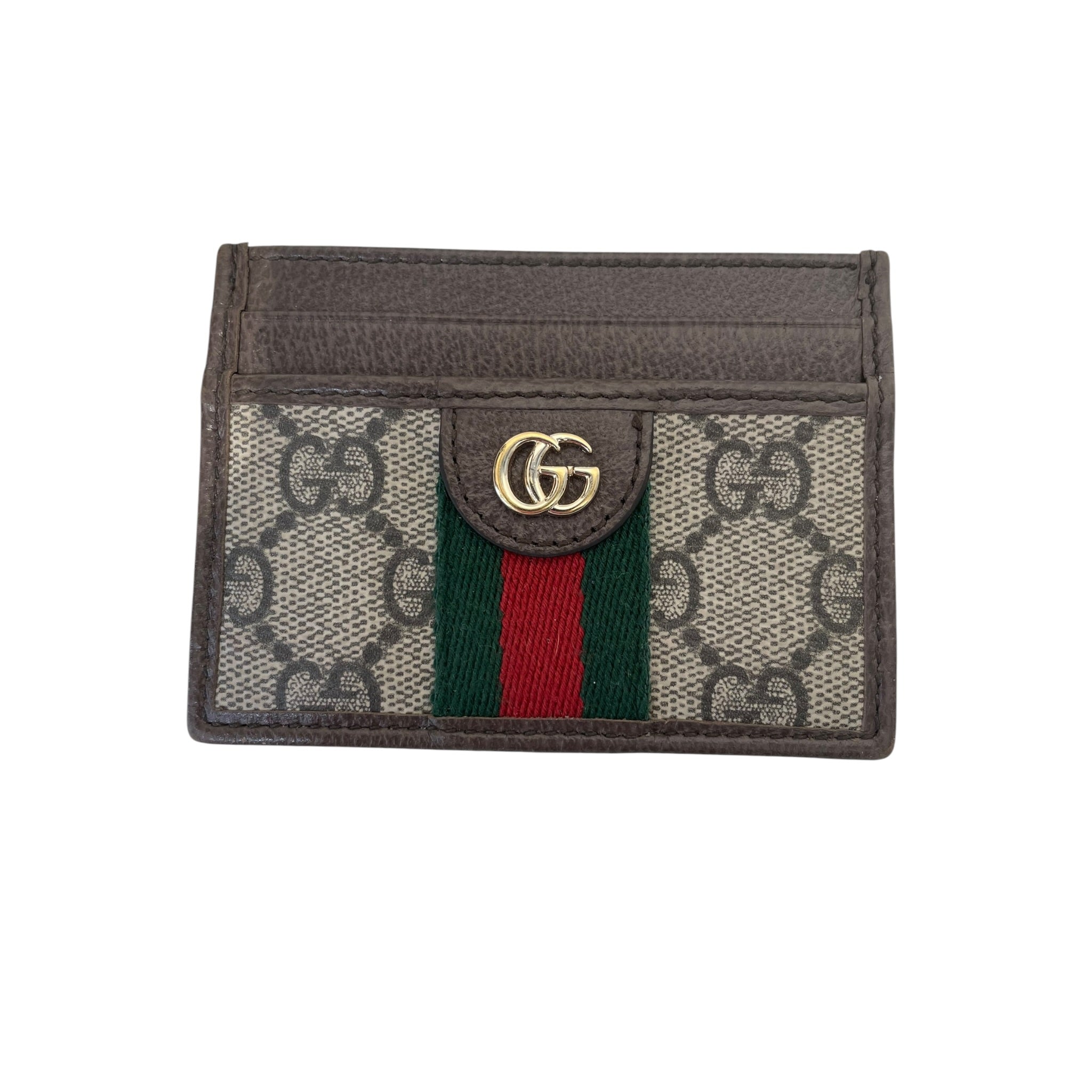 GUCCI/Wallet/Monogram/BRW/coated canvas cardholder view 3