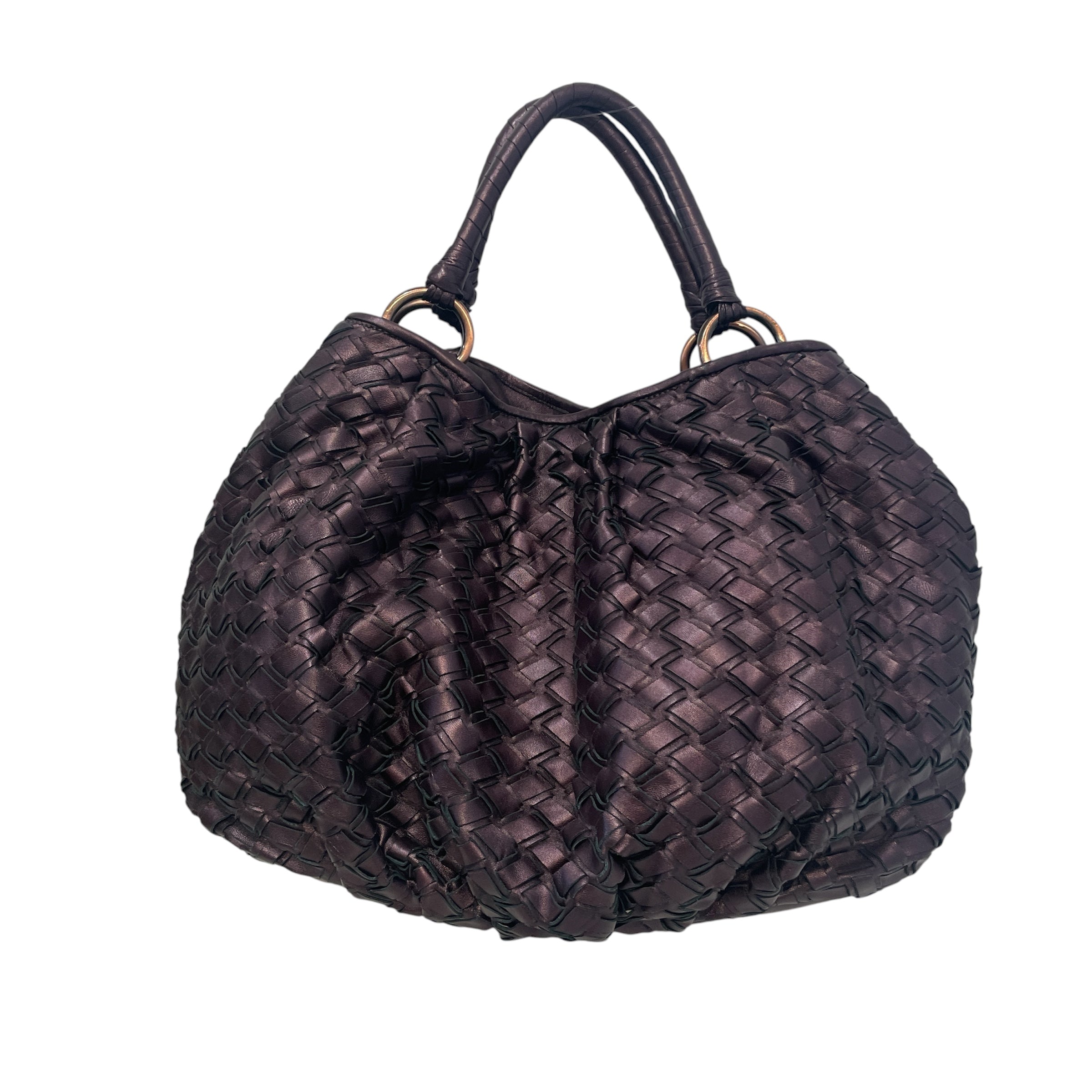 MIU MIU/Bag/Leather/PPL/Purple Woven Leather Hobo Bag view 1