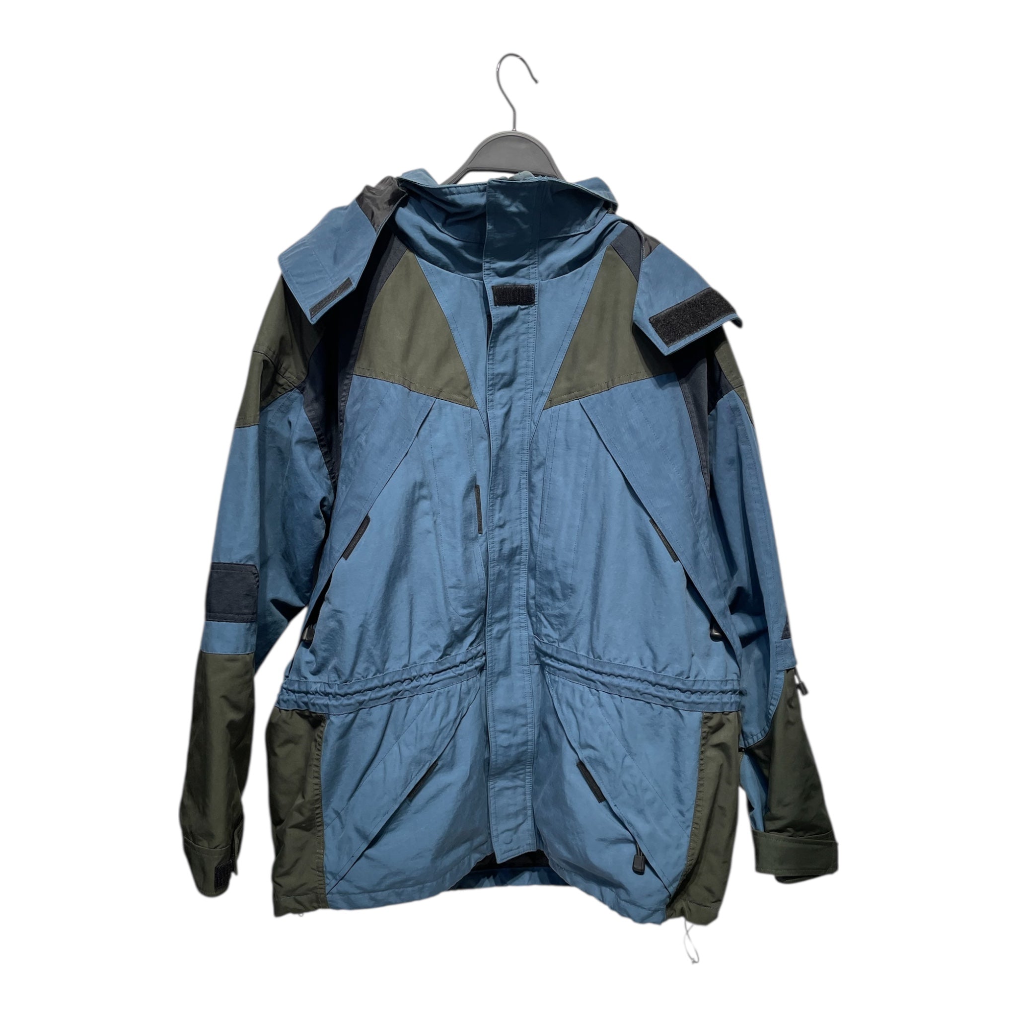 C.E(CAV EMPT)/Jacket/L/Polyester/BLU/DARK GREEN PANELING view 1