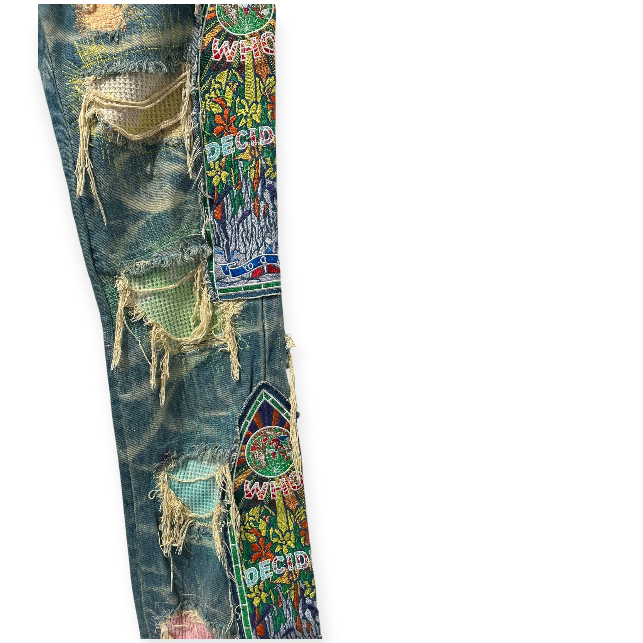 WHO DECIDES WAR/Pants/30/Cotton/IDG/All Over Print/DOUBLE STAIN GLASS FUSION RGB view 3