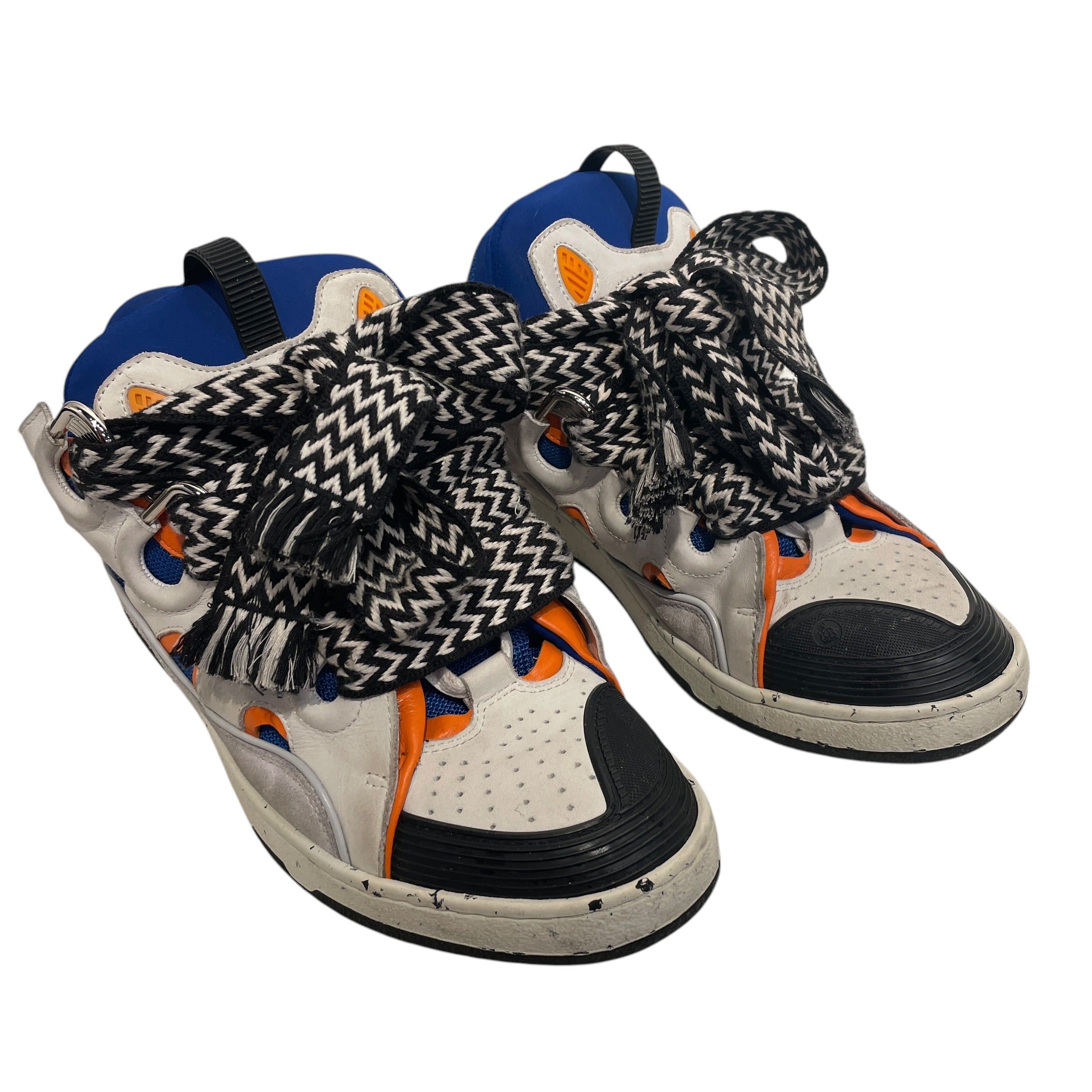 LANVIN/Low-Sneakers/EU 43/Stripe/WHT/white blue orange