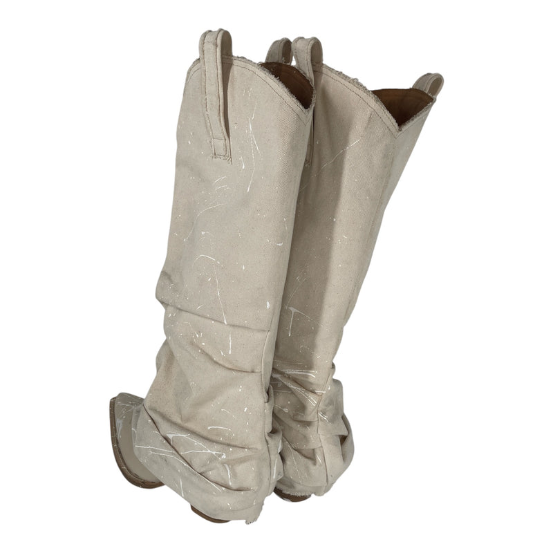 R13/Western Boots/EU 42/All Over Print/Leather/CRM/COWBOY SLOUCH