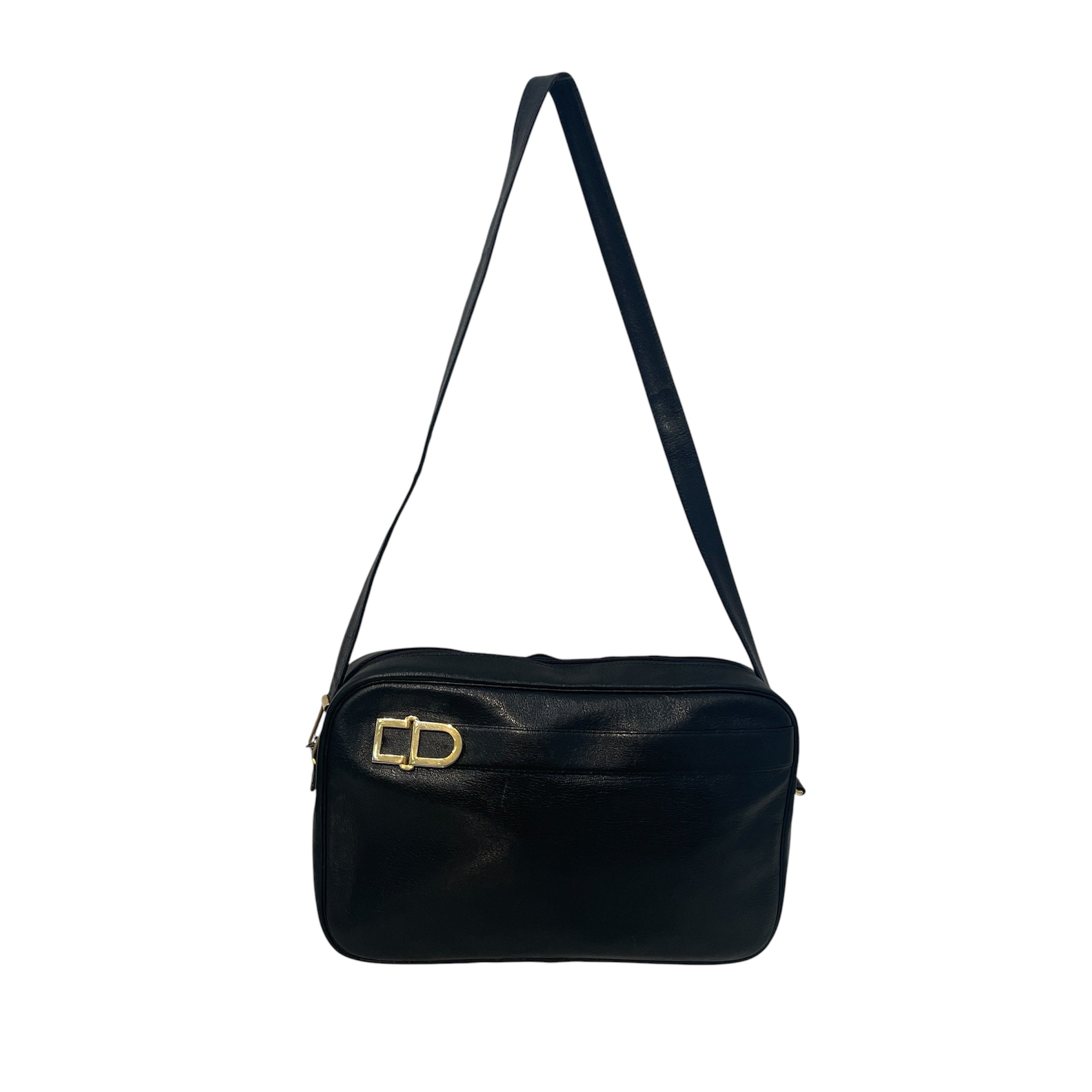 Christian Dior/Cross Body Bag/Leather/BLK/Gold-Tone CD Hardware view 1